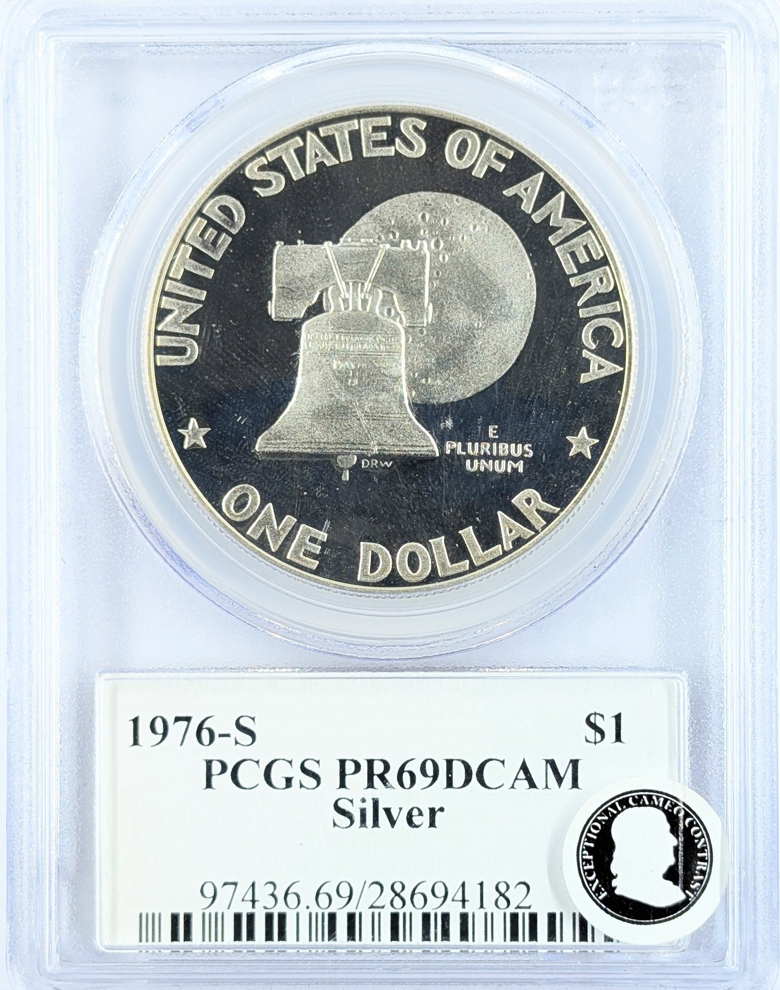 PCGS 1976-S PR69 DCAM Silver Eisenhower " Ike" Dollar - 40th Anniversary - 2