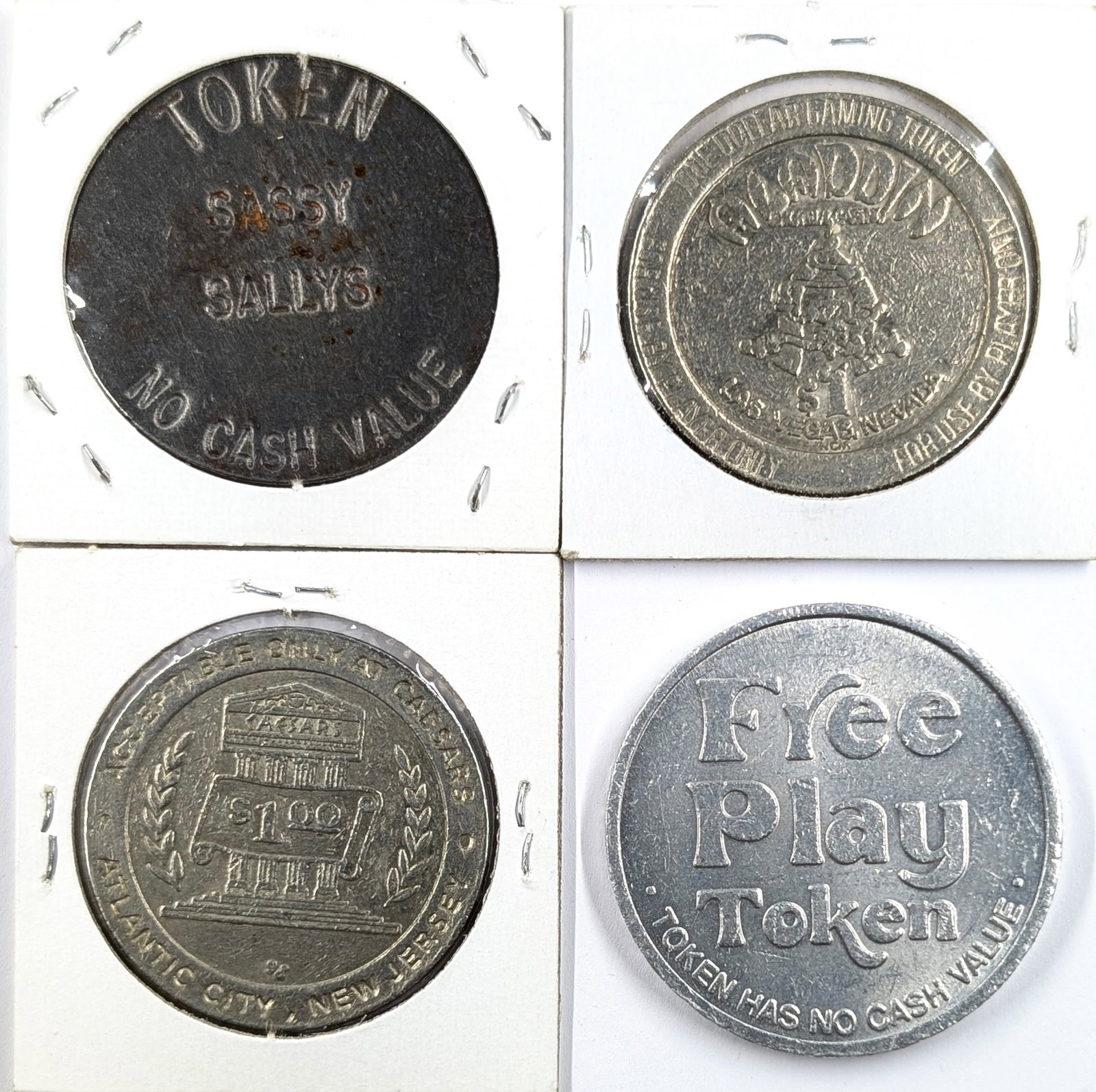 Lot of 4 Casino Tokens - Sassy Sally's, Aladdin, Caesars, Silver Bird - 2