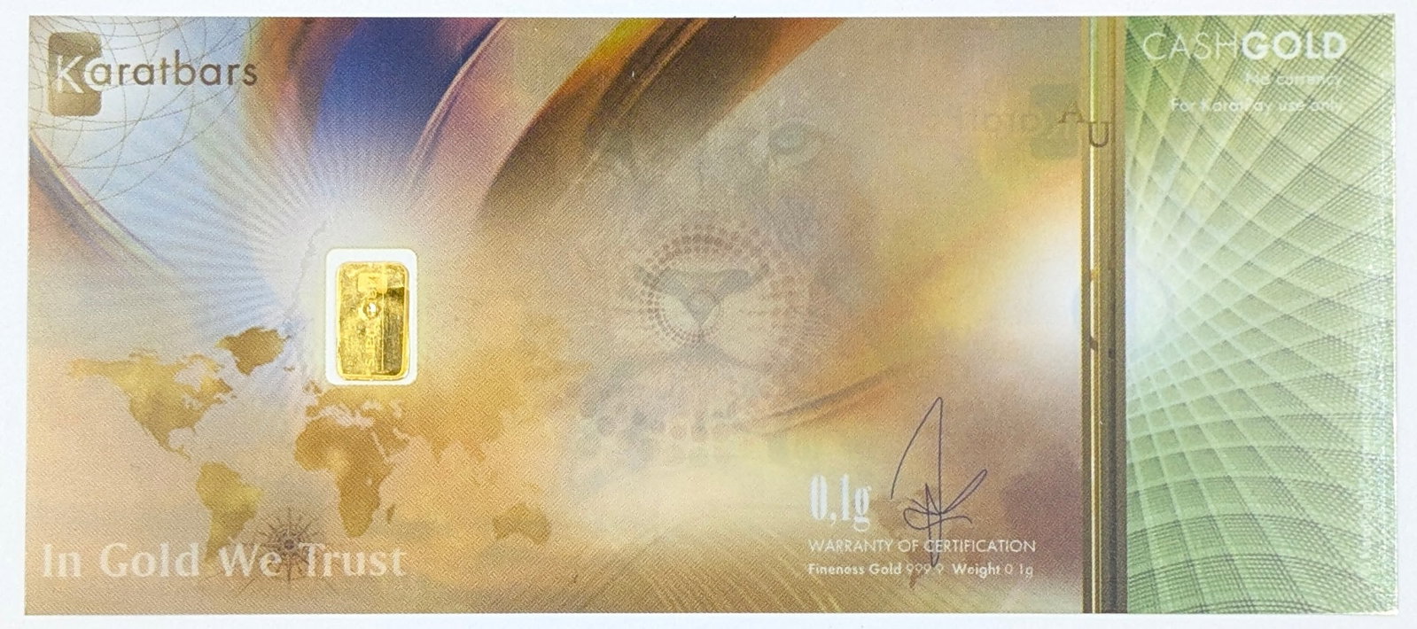 0.1 Gram Fine .999 Gold - Karatbars - 2