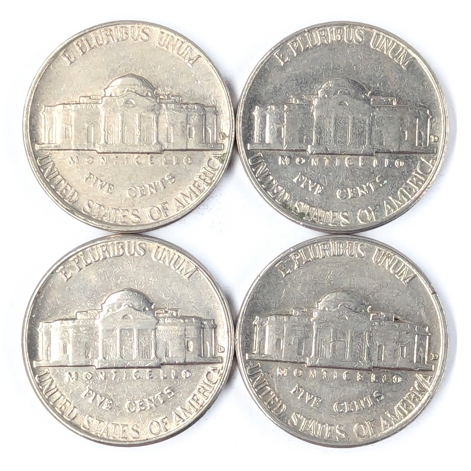 Lot of 4 Jefferson Nickels - All Uncirculated 1962-D - 2