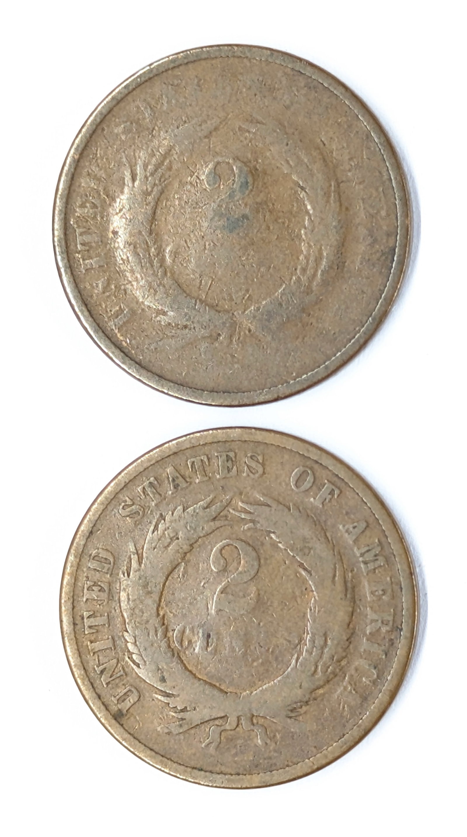 Lot of 2 Two Cent Pieces - 1966, 1967 - 2