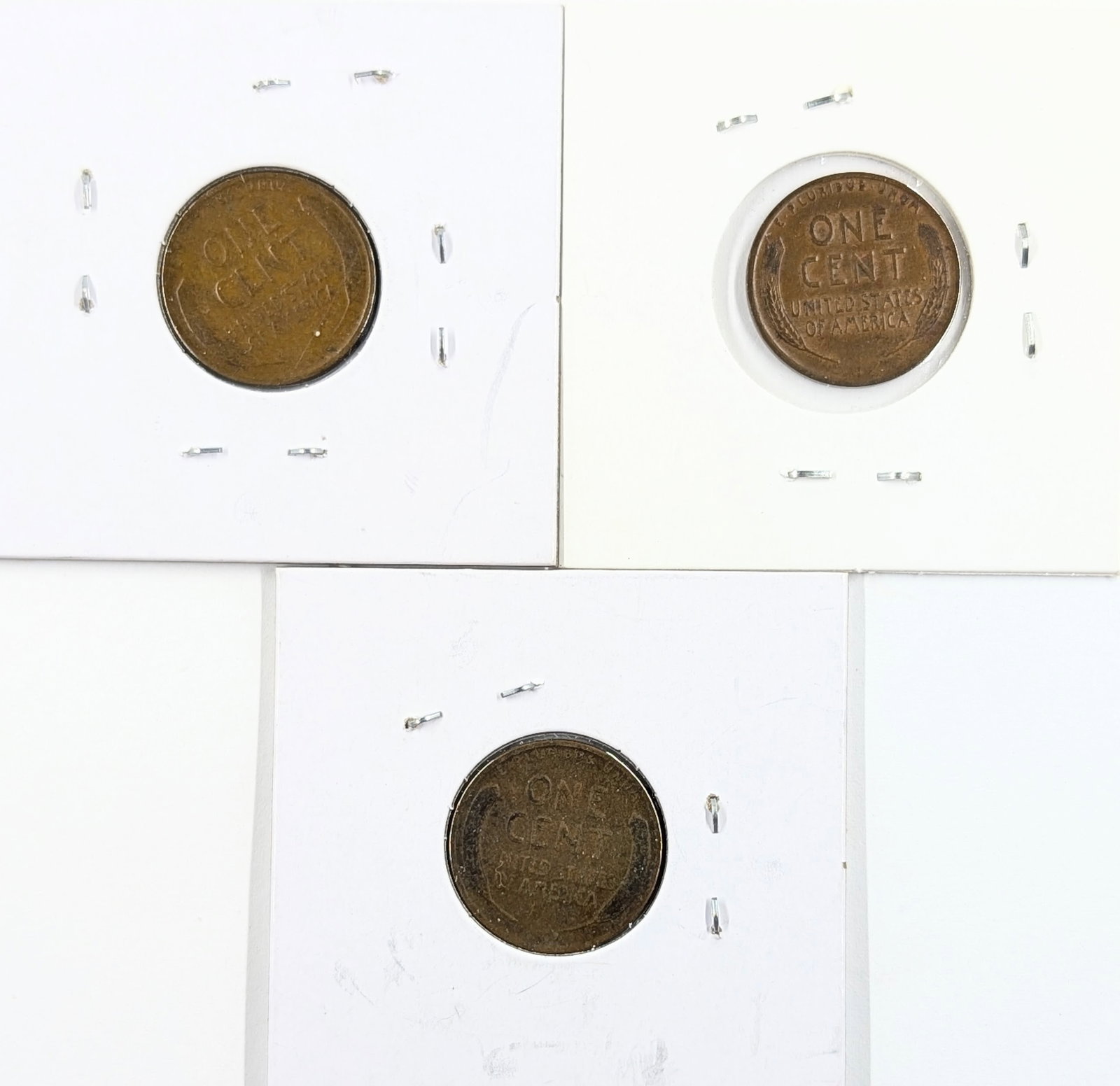 Lot of 3 Wheat Cents - 1923, 1926, 1929 - 2