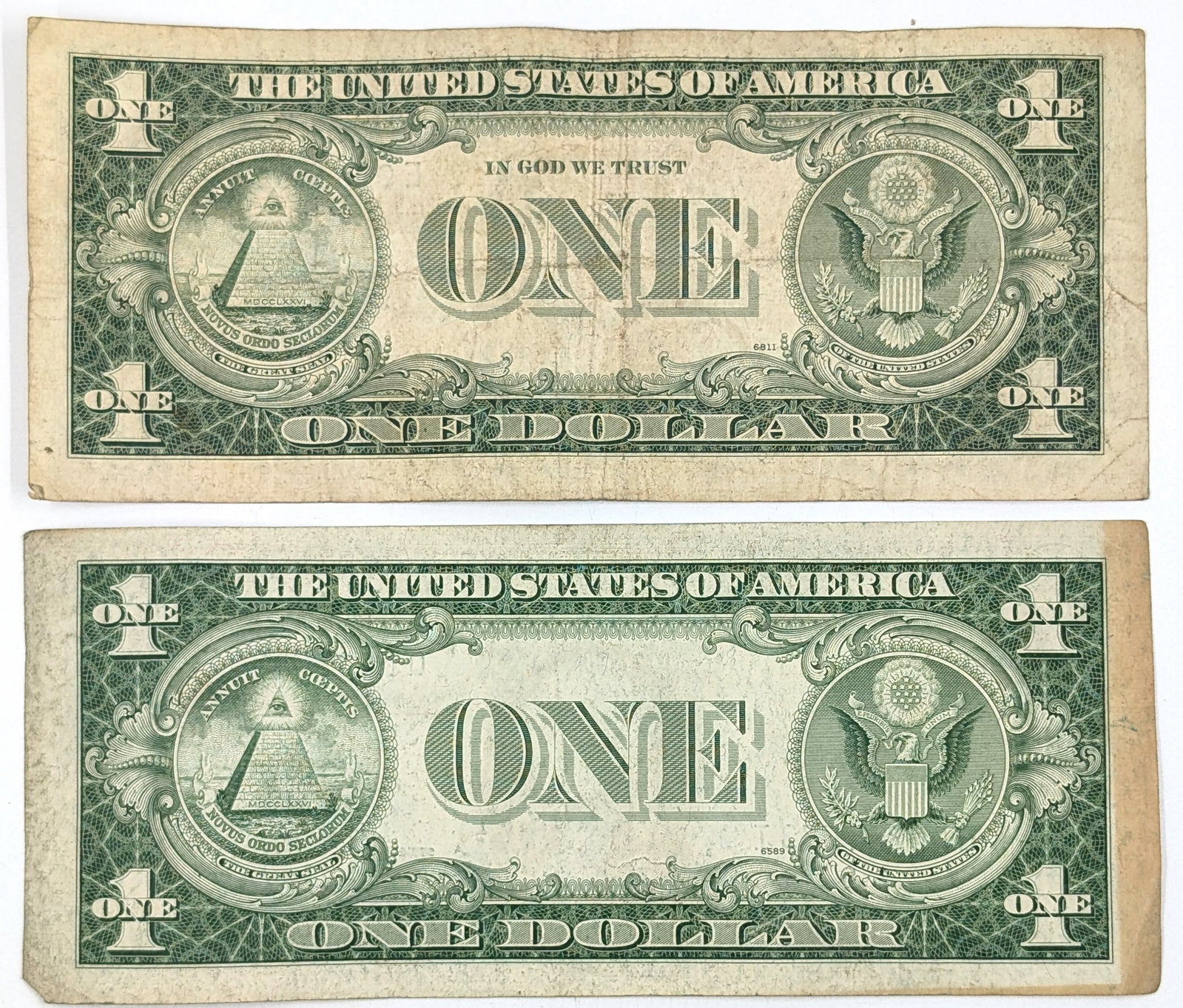 Lot of 2 - 1935 F/H $1 Notes - Silver Certificates - 2