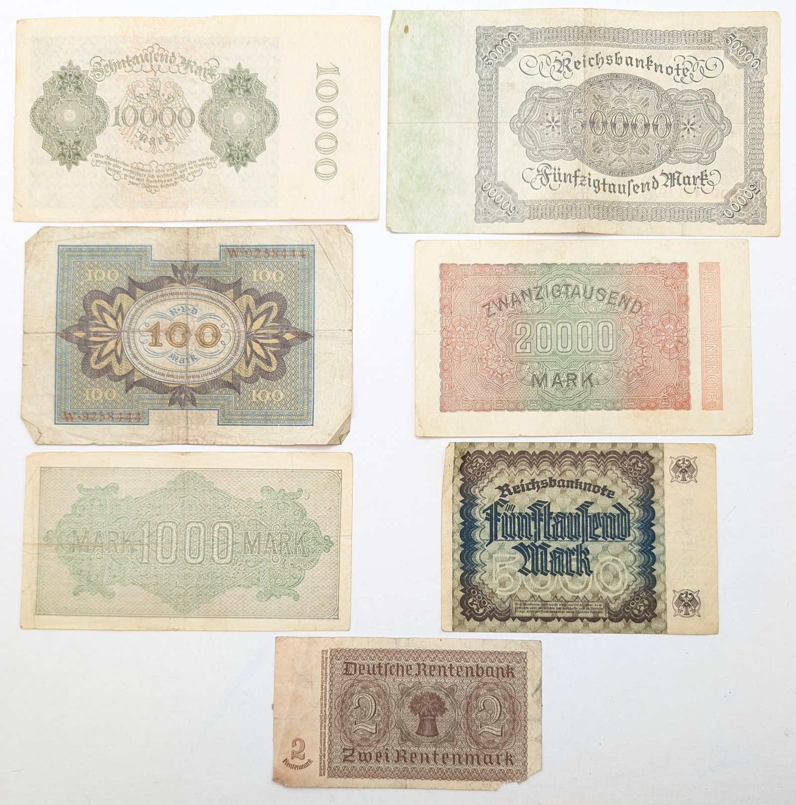 Lot of 7 German Reichsbanknote - 1922-1937 - 2