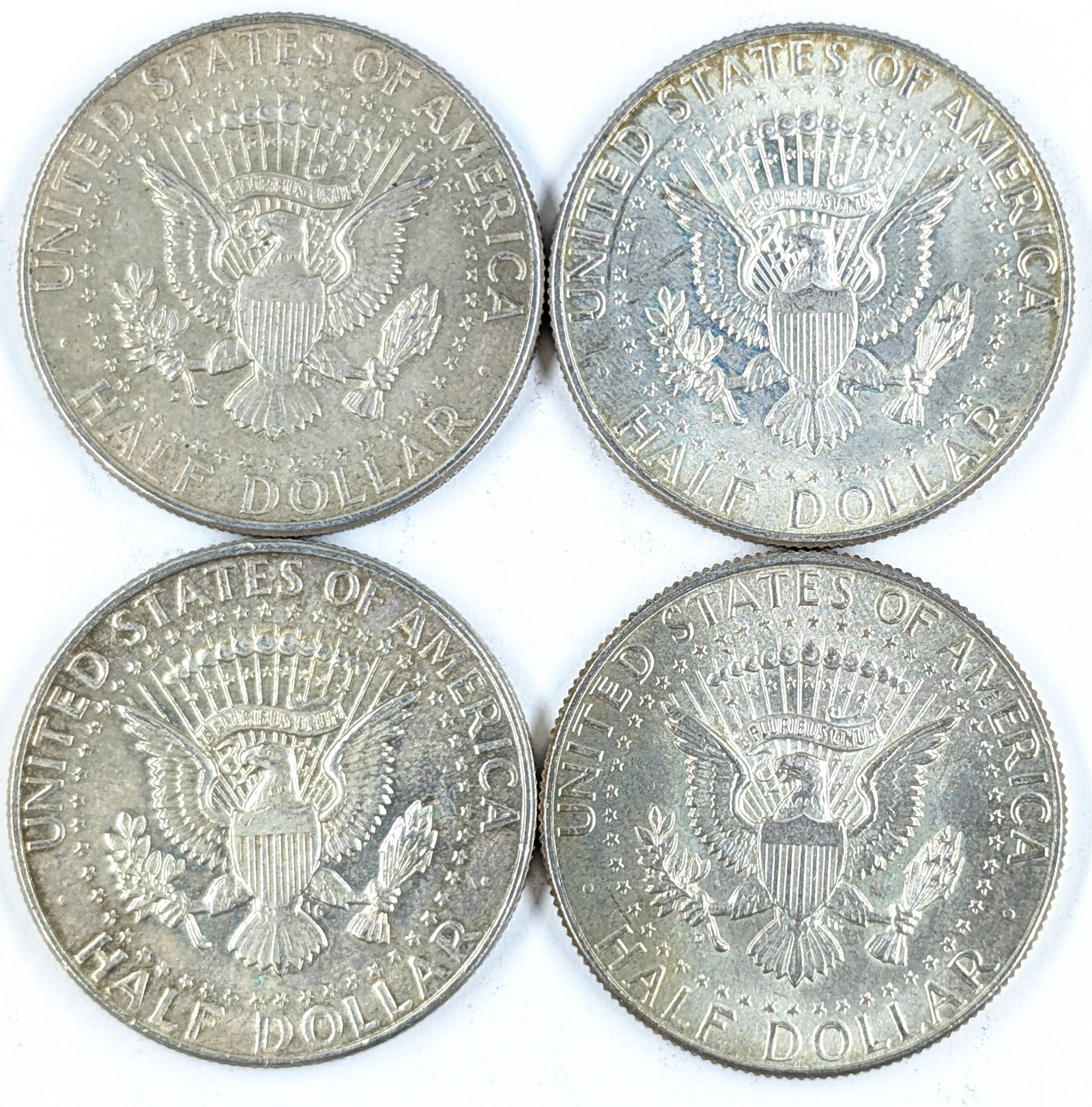 Lot of 4 Silver 1964 John F Kennedy Half Dollars - 2