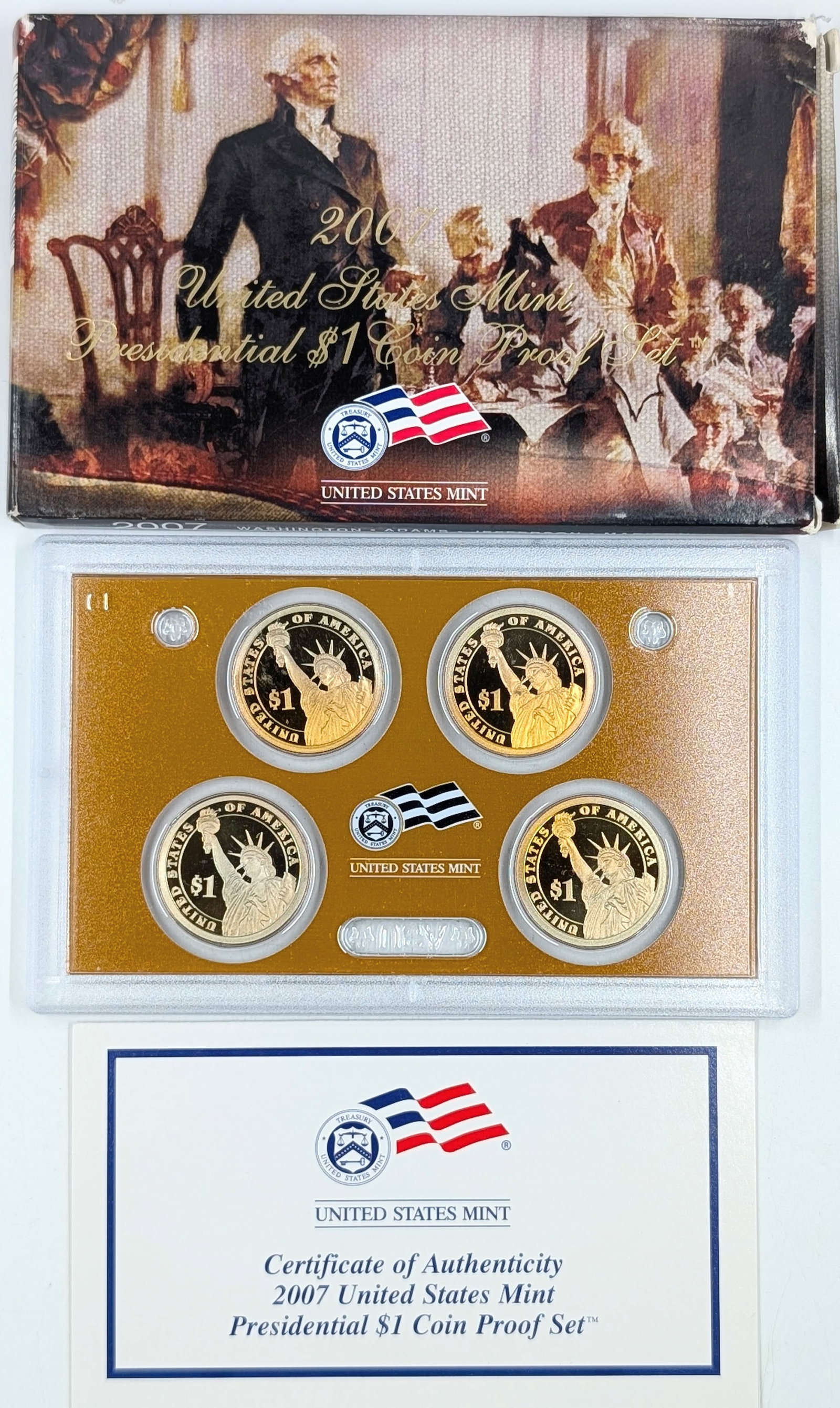 2007 US Mint Presidential $1 Coin Proof Set w/ COA - 2