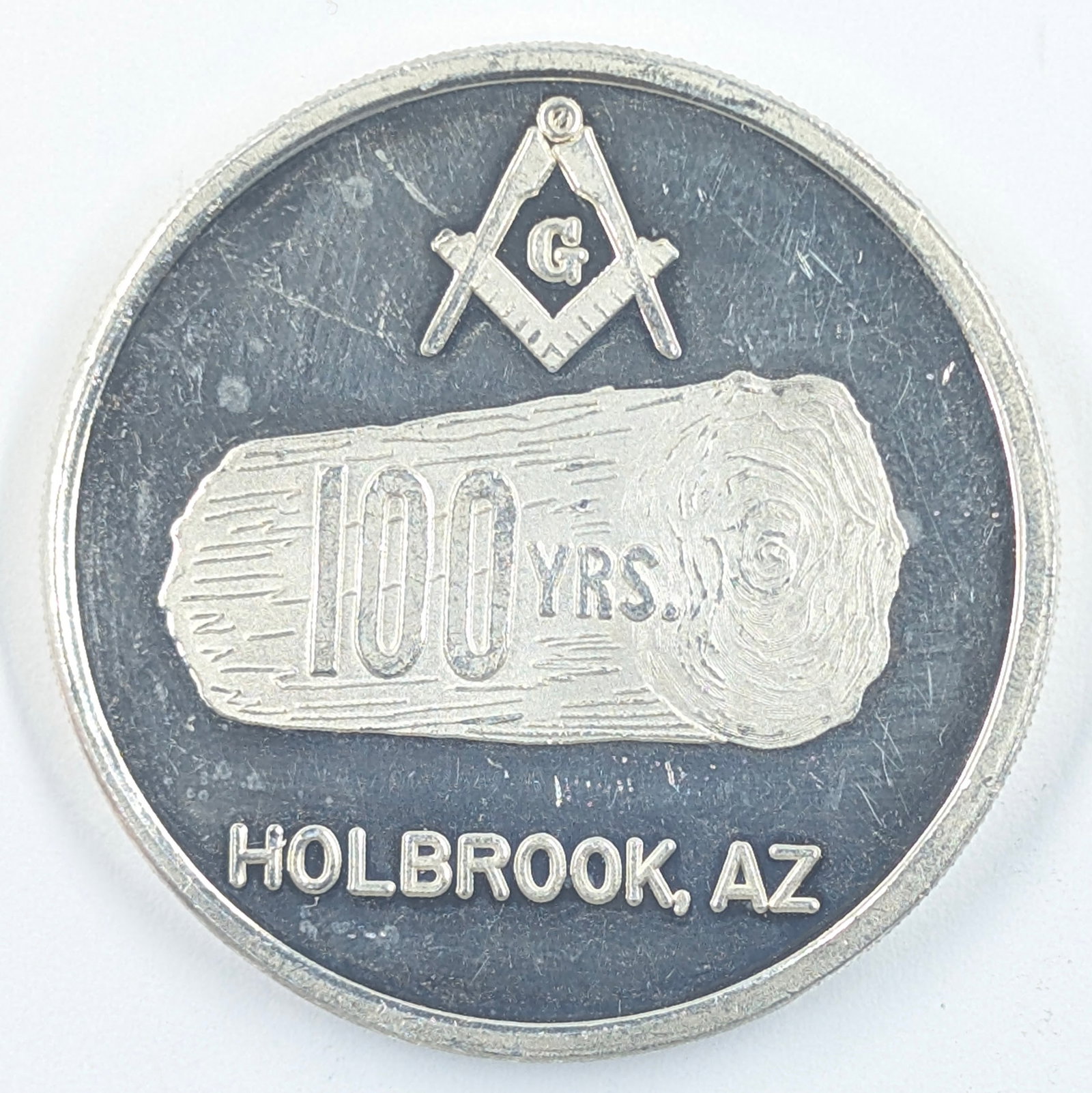 1 Ounce Fine .999 Silver - 1987 Centennial Masonic Holbrook, AZ token - 2
