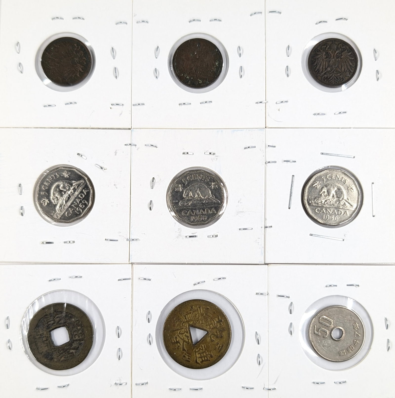 Lot of 9 Foreign Coins - German, Canadian, etc. - 2