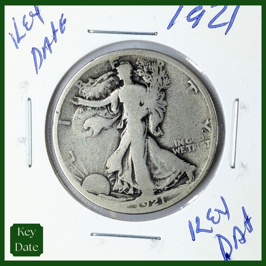 FEATURE 1921 Silver Walking Liberty Half Dollar- KEY Date!: FEATURE