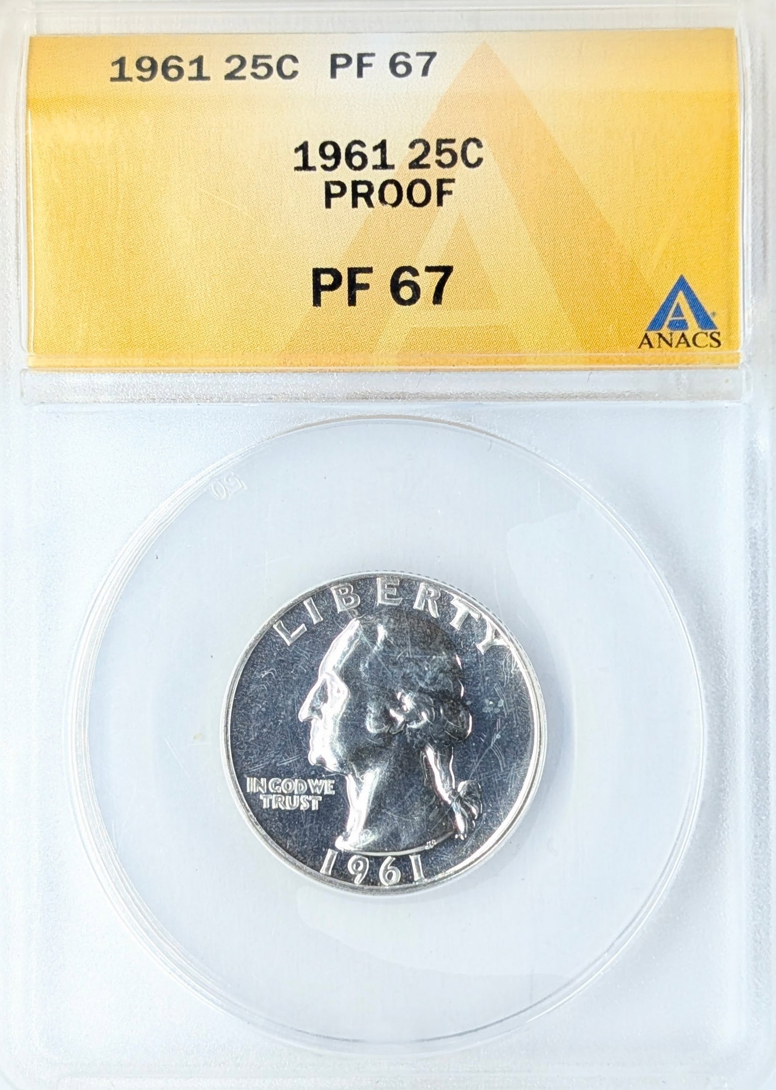 ANACS 1961 PF67 Silver Washington Quarter: Silver