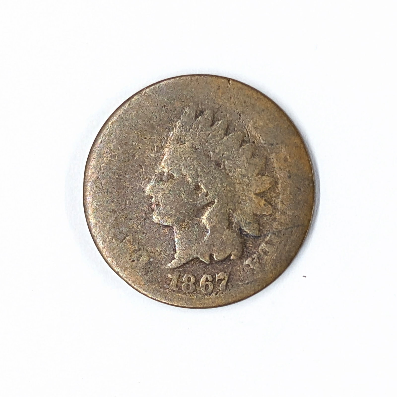 1867 Indian Head Cent - Semi-Key Date: Coin