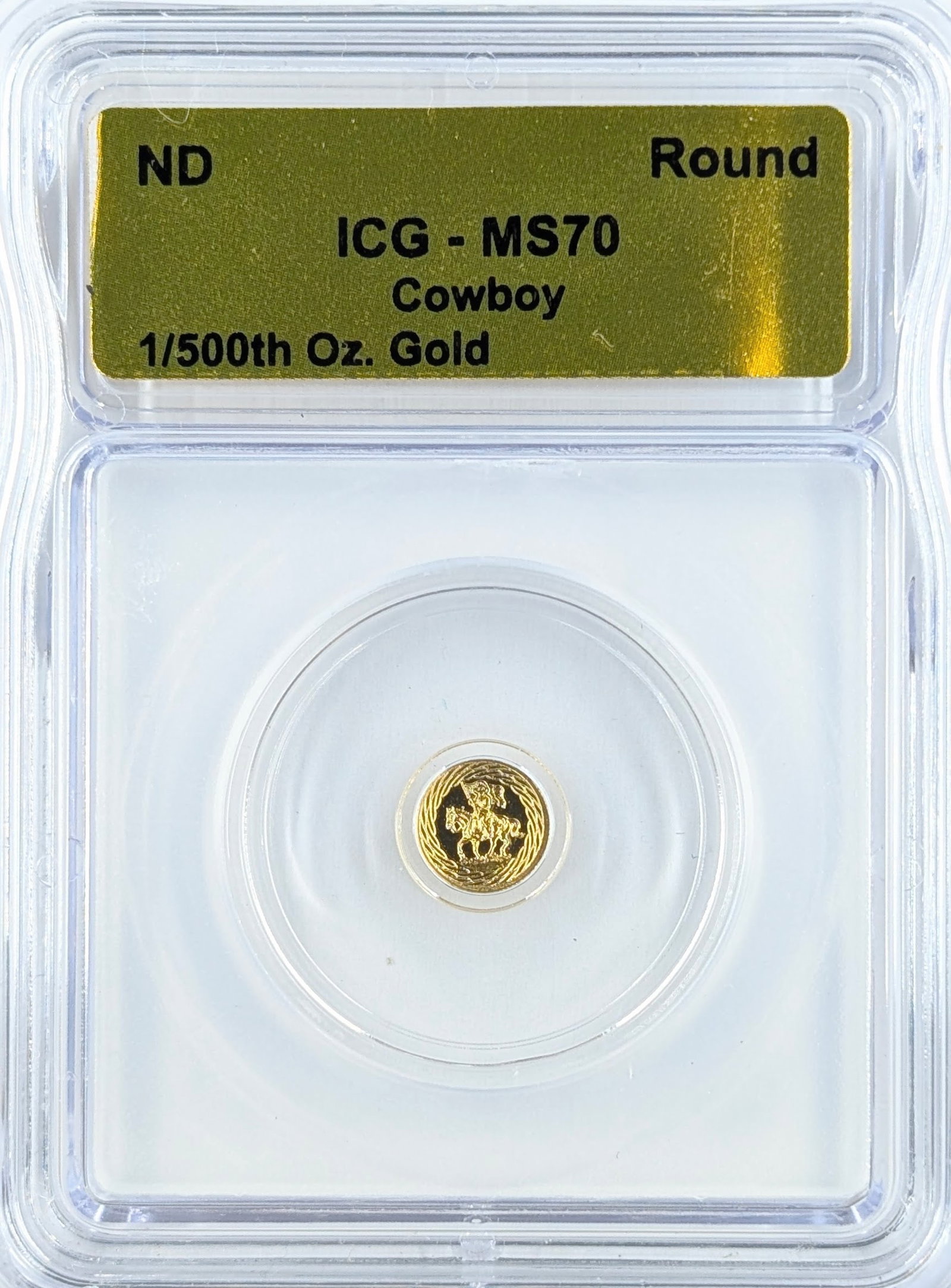 1/500th oz Fine .999 Gold - ICG MS70: Gold