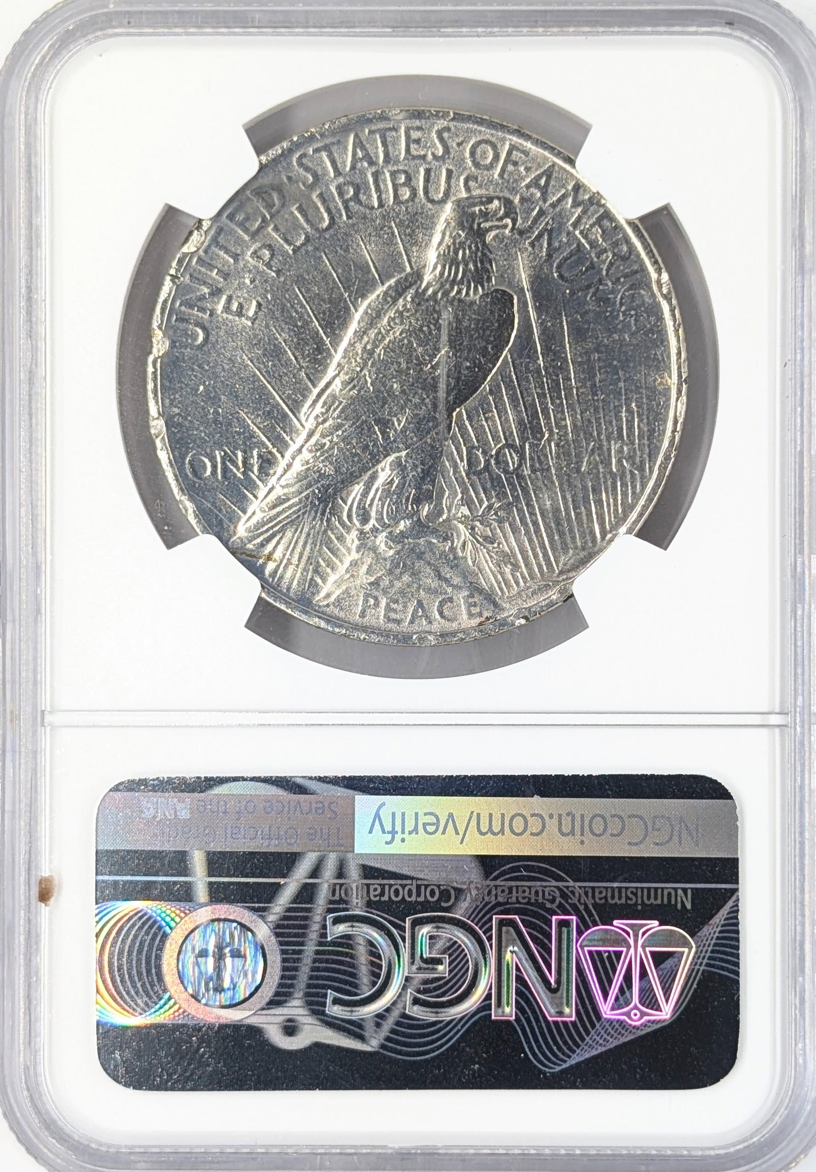 NGC 1922 AU Silver Peace Dollar - 2