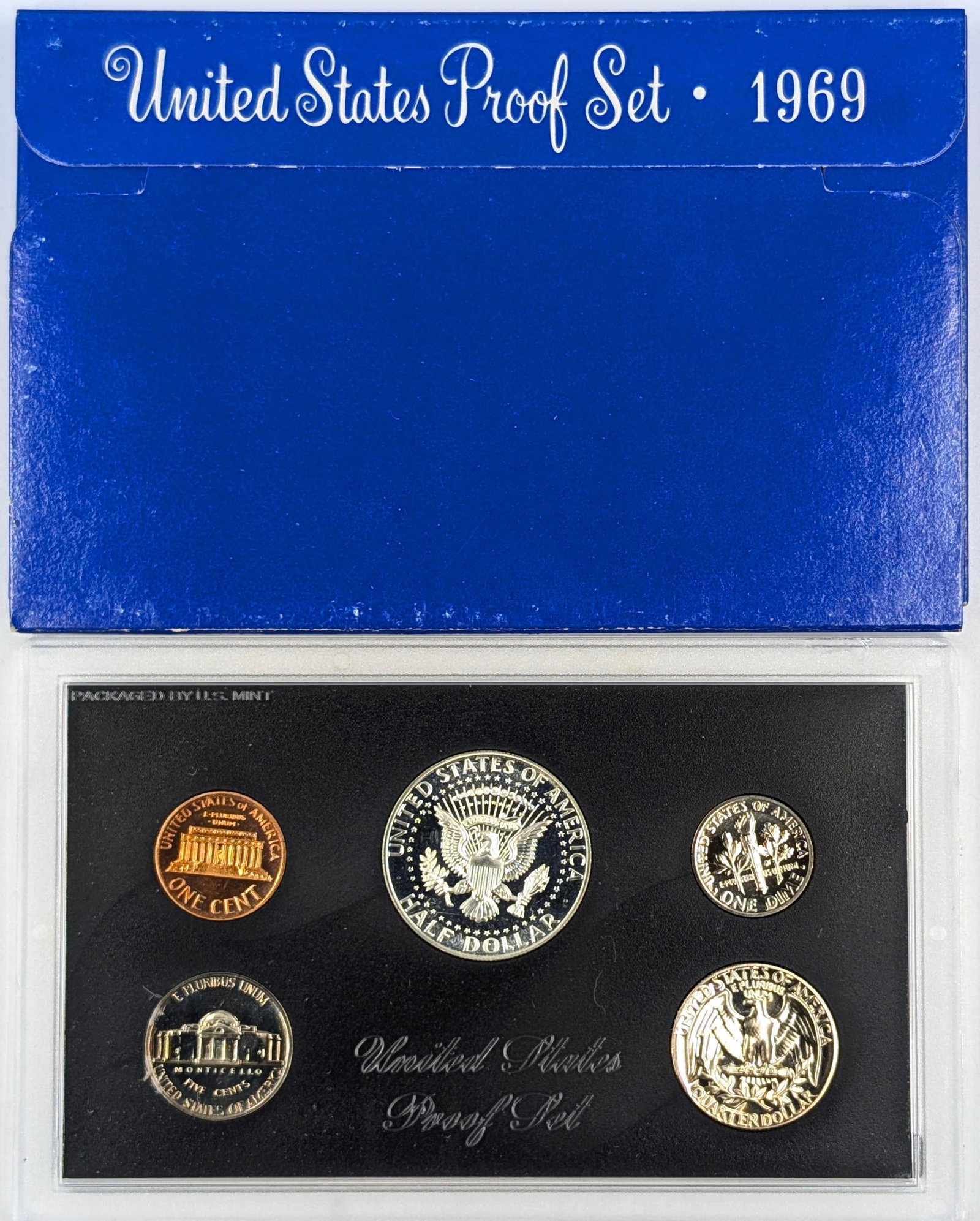 1969 US Mint Proof Set w/ Silver JFK Half - 2