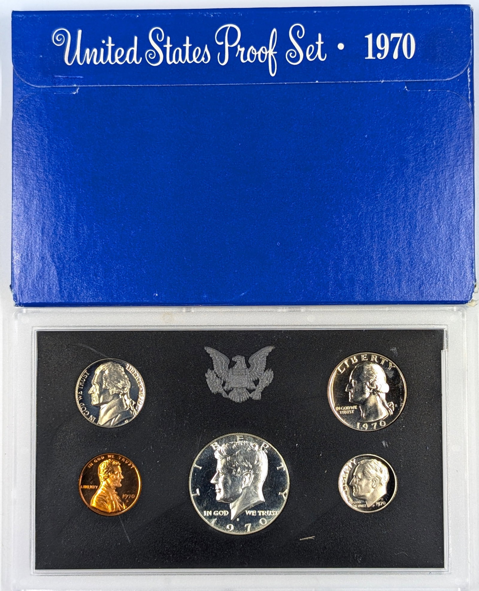 1970 US Mint Proof Set w/ Silver JFK Half: 40% Silver