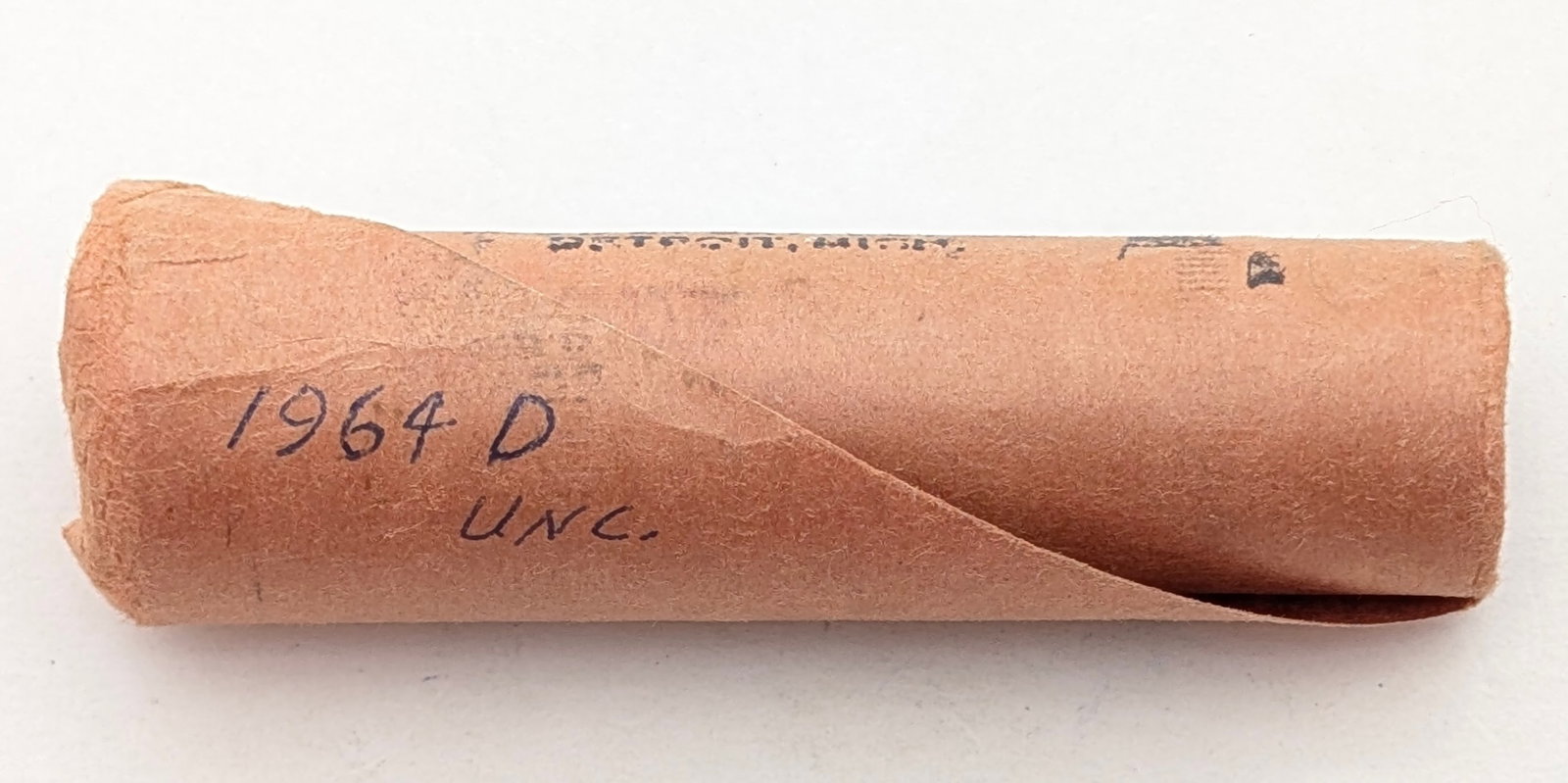 Original Bank Roll of 50 Uncirculated 1964-D Wheat Cents - 4