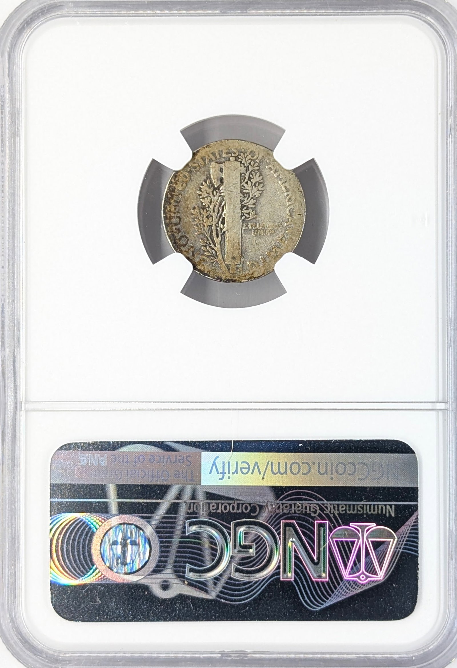 NGC 1919-S AG3 Silver Mercury Dime - 2