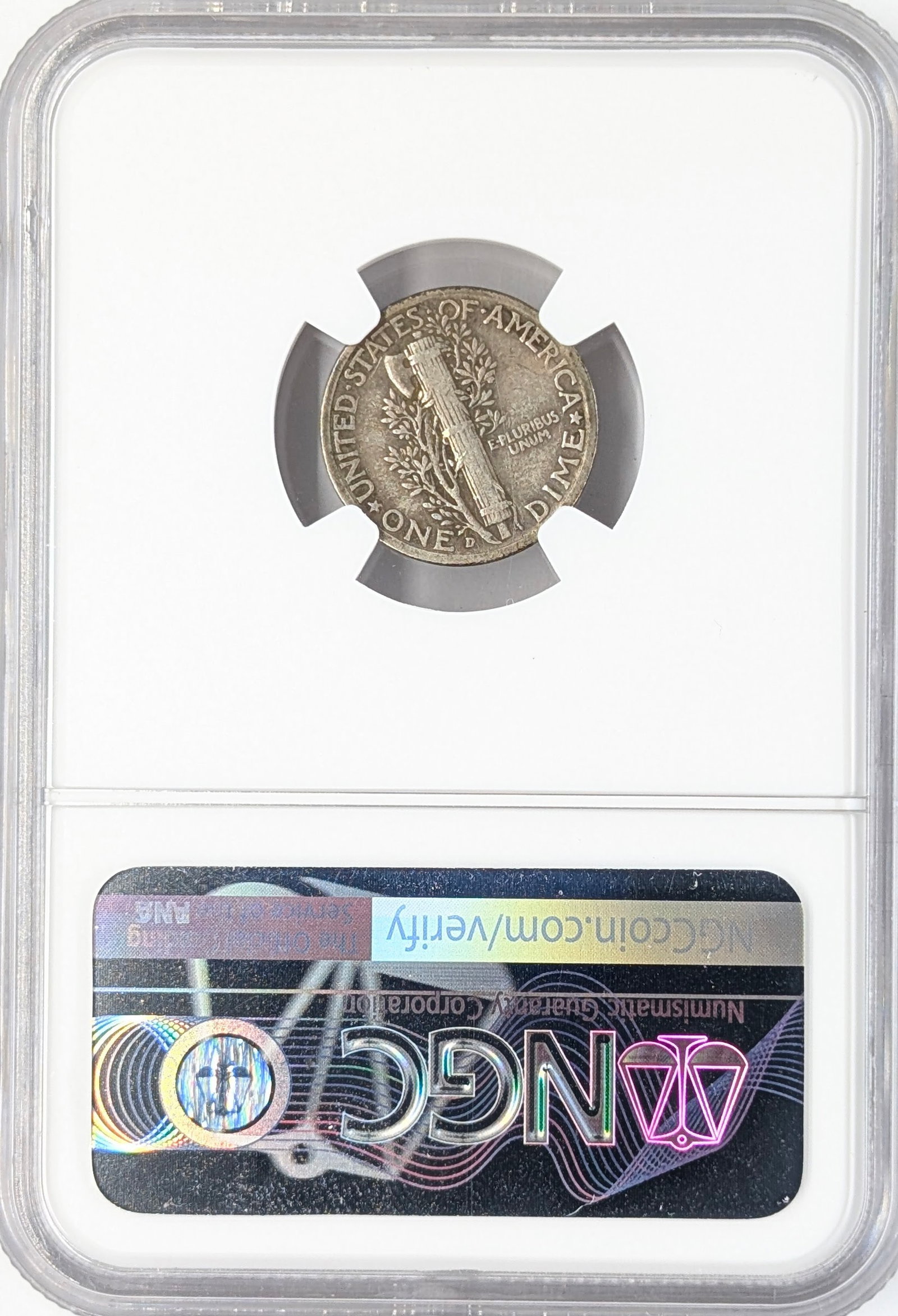 NGC 1942-D VF25 Silver Mercury Dime - 2