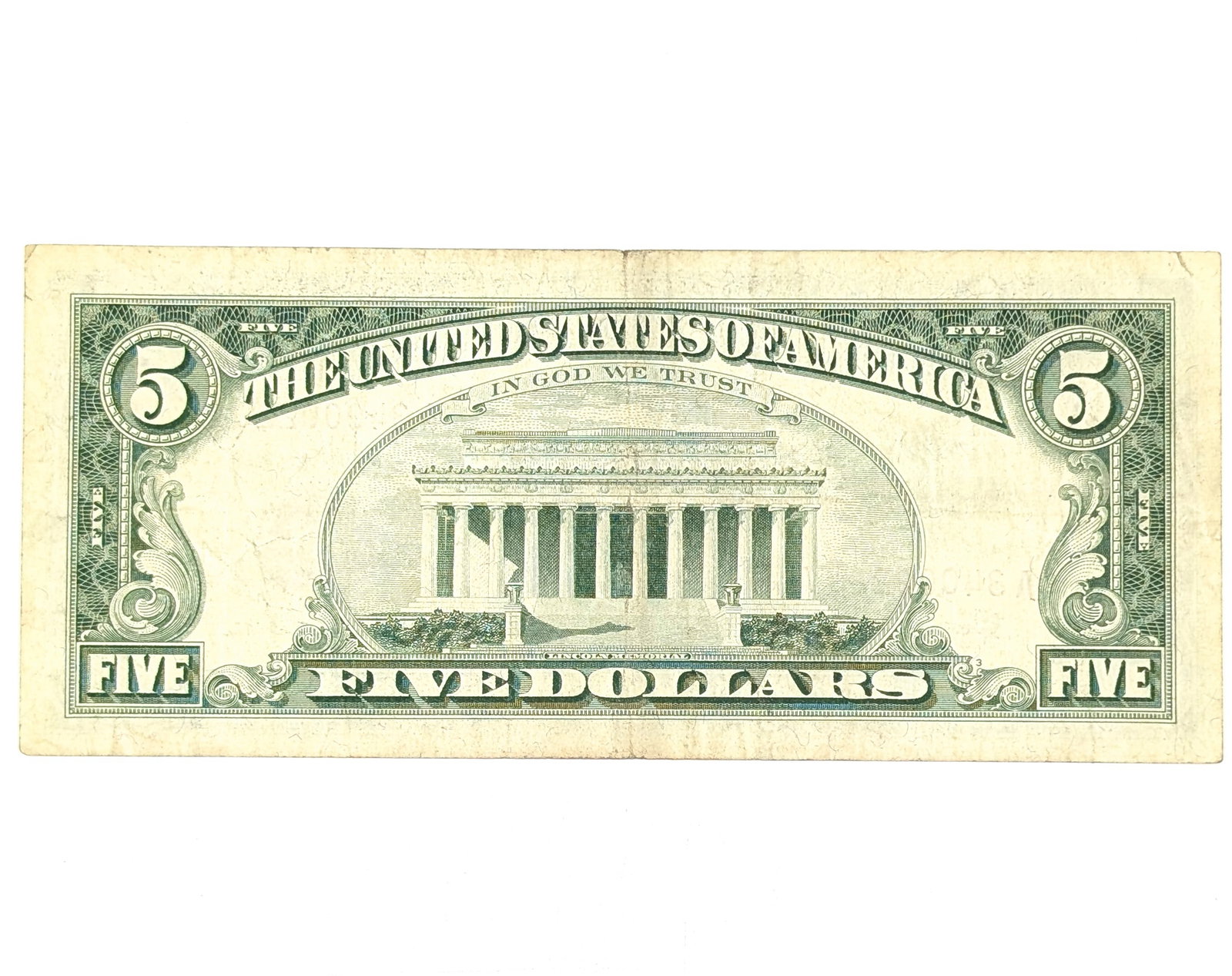 1963 $5 Note - Red Seal - Repeater "34000220" - 2