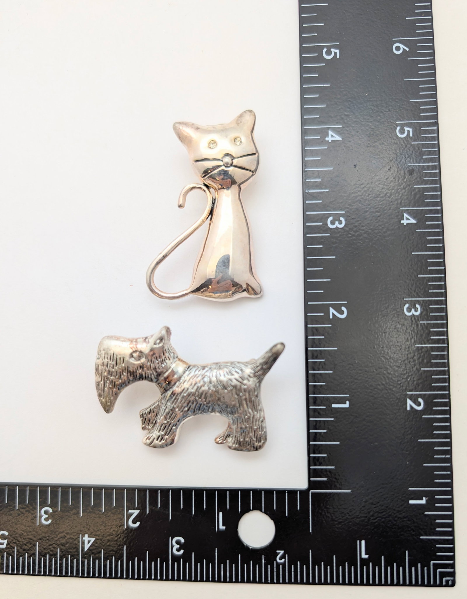 Lot of 2 Vintage Brooches - Cat, Scottish Terrier - 5