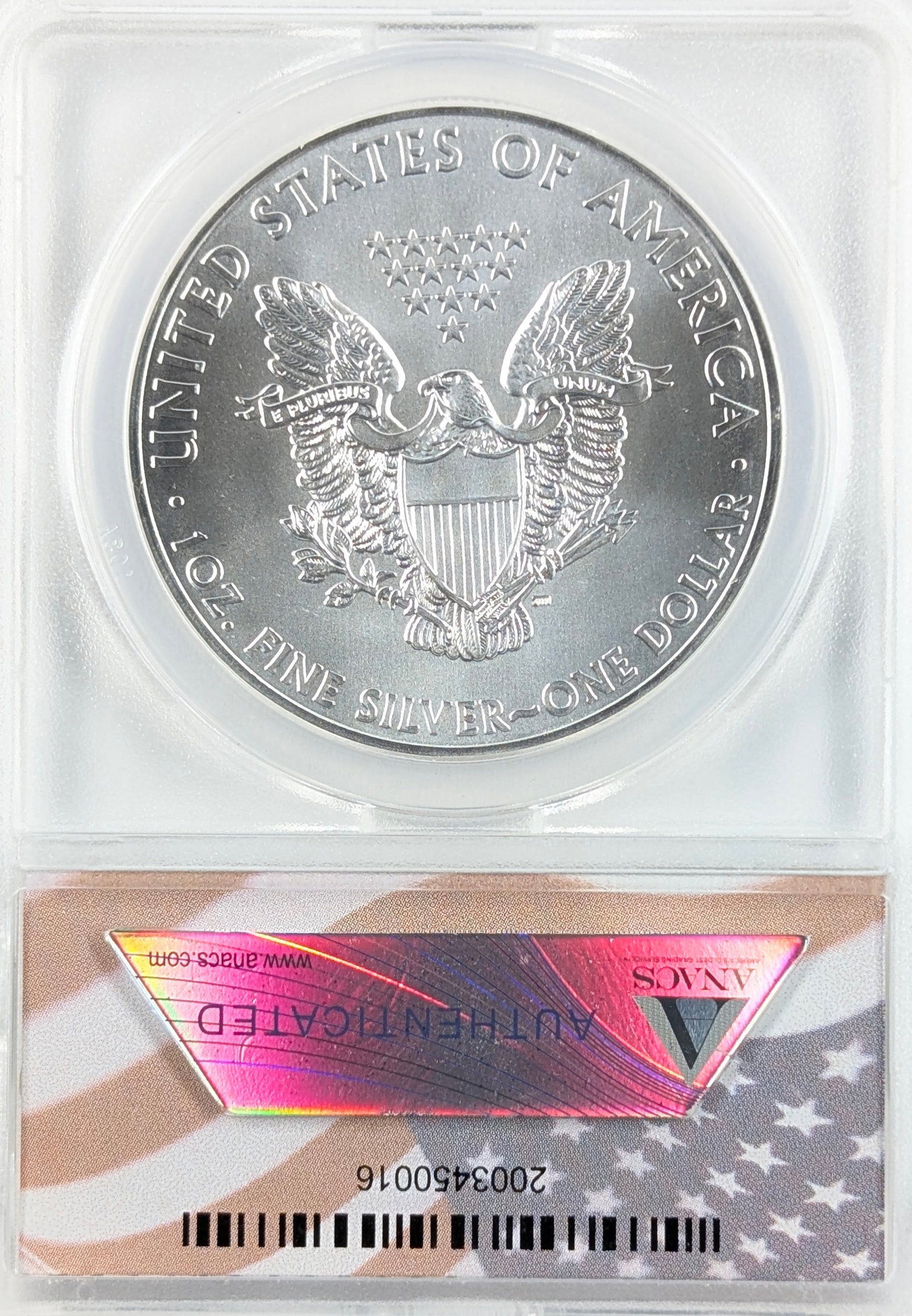 ANACS 2011 MS70 American Silver Eagle Dollar - 25th Anniversary Initial Release - 2