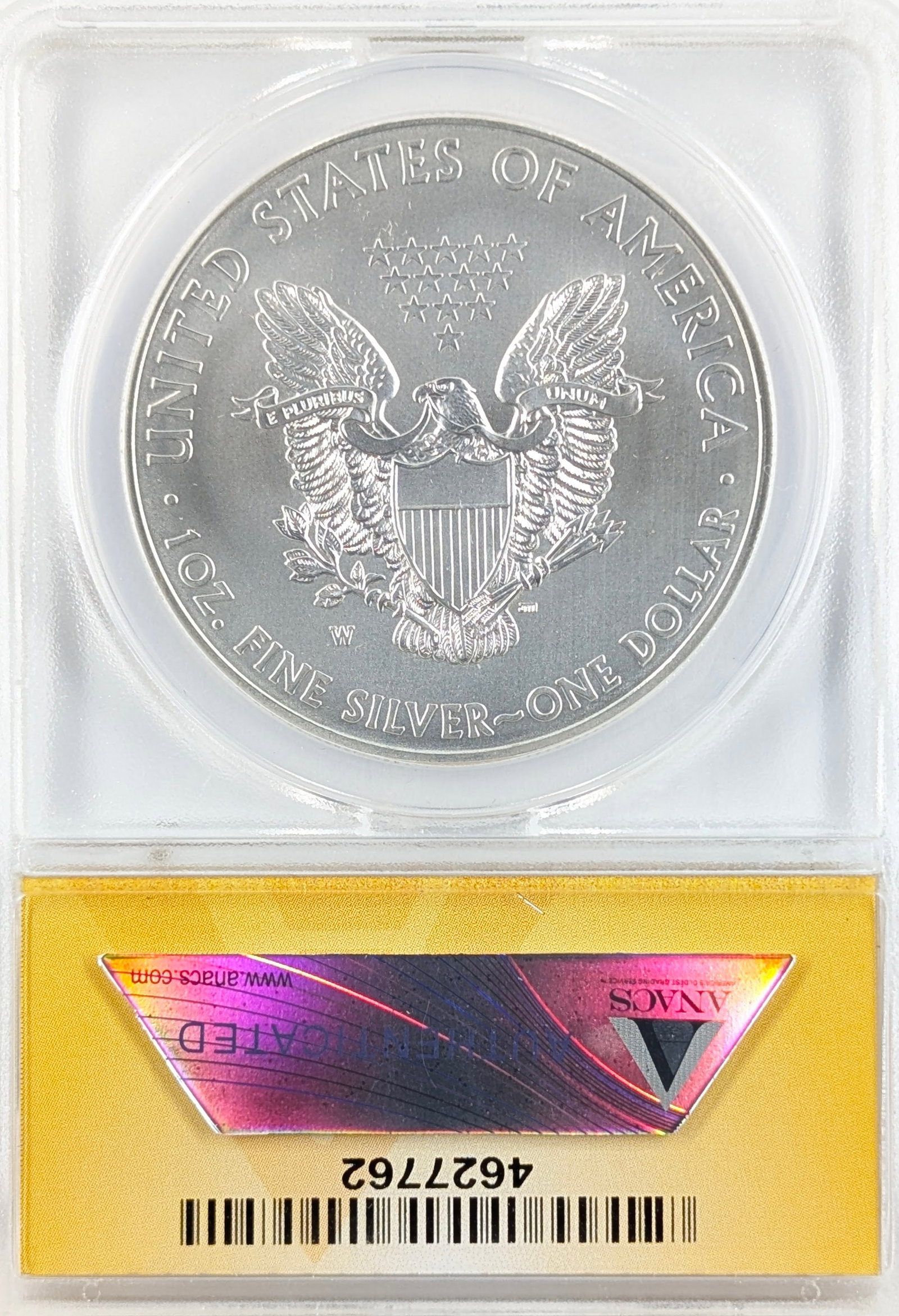 ANACS 2014-W MS70 American Silver Eagle Dollar - Satin FInish - 2