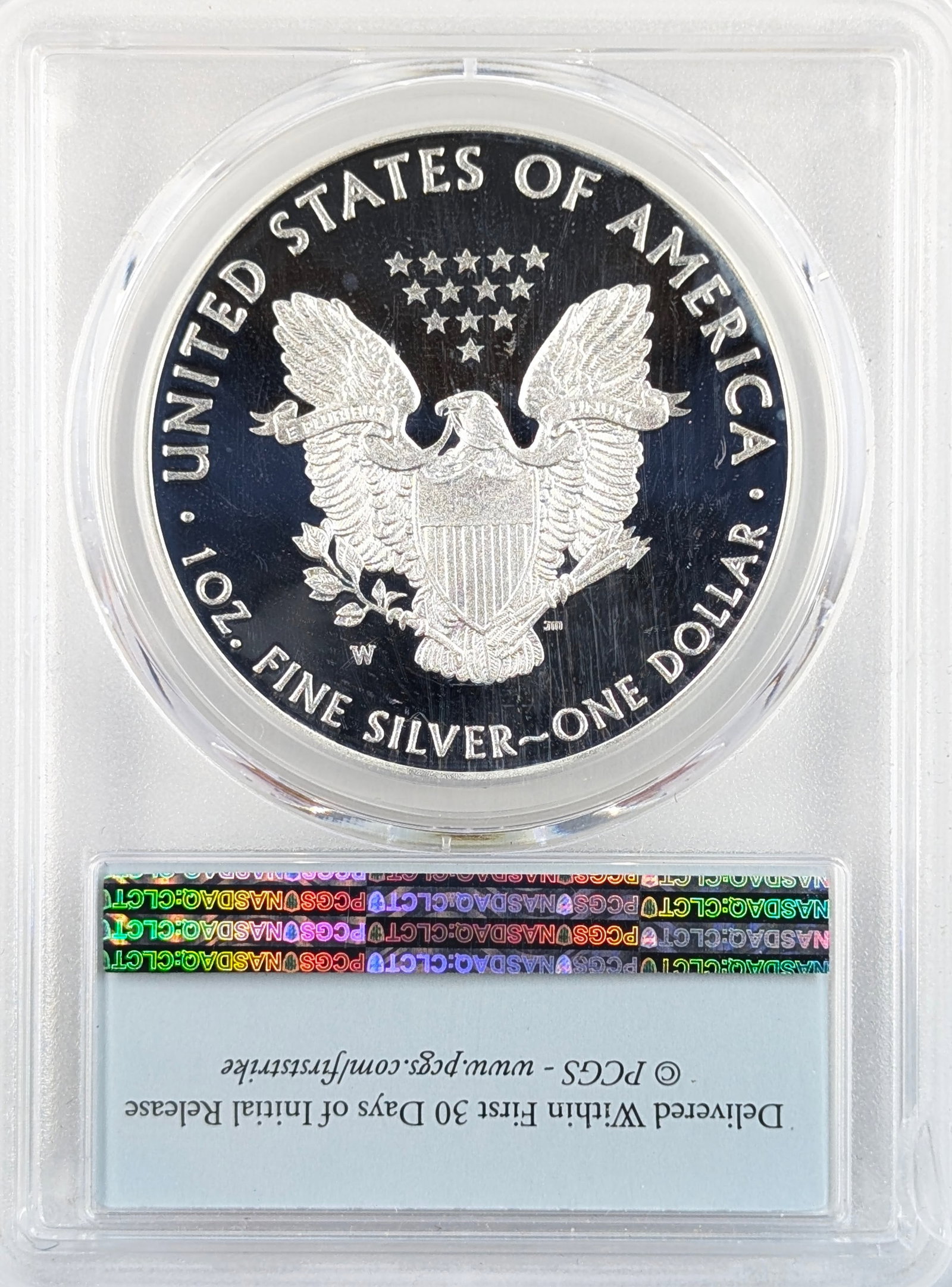 PCGS 2016-W PR68 DCAM American Silver Eagle Dollar - 30th Anniversary, Lettered Edge - 2