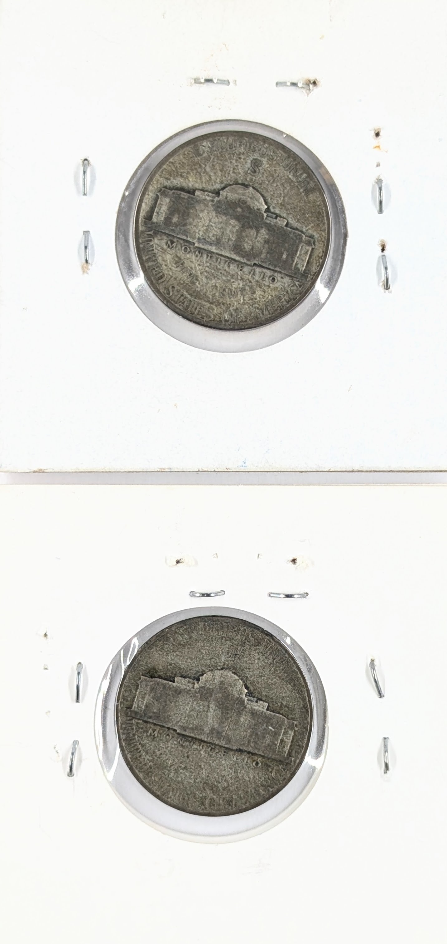 Lot of 2 Silver War Nickels - 1942 P/S - 2
