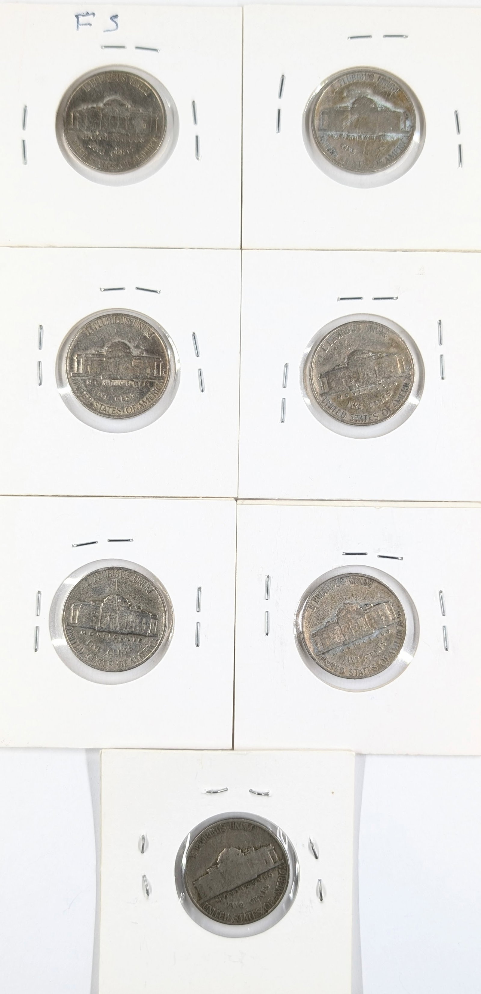 Lot of 7 Jefferson Nickels - 1940-1942 - 2