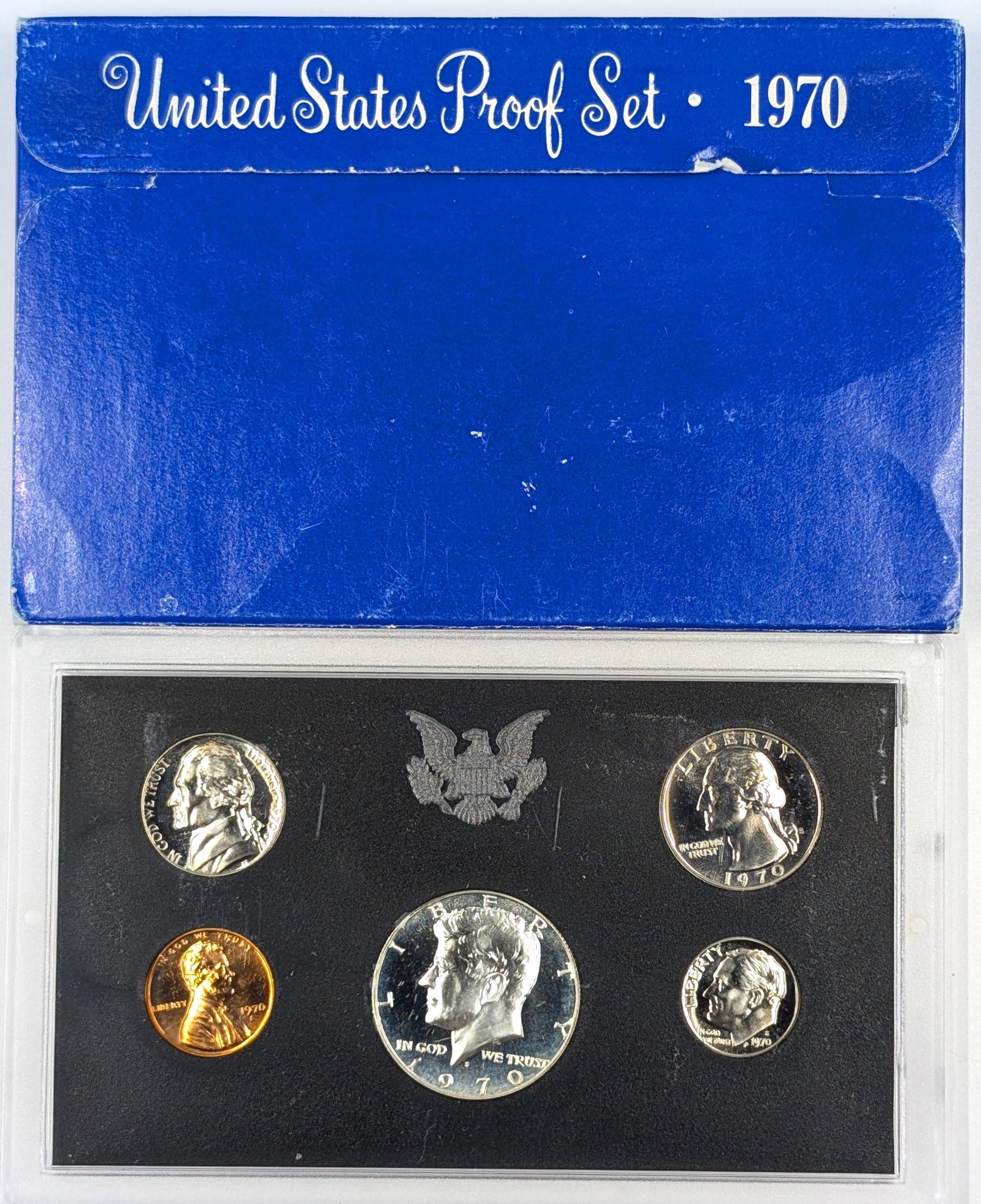 1970 US Mint Proof Set w/ Silver JFK Half: 40% Silver
