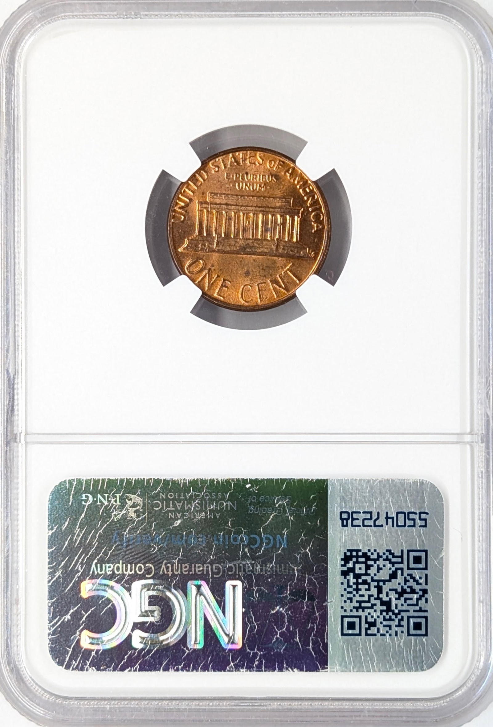 NGC 1982-D MS63 RD Lincoln Cent - 2