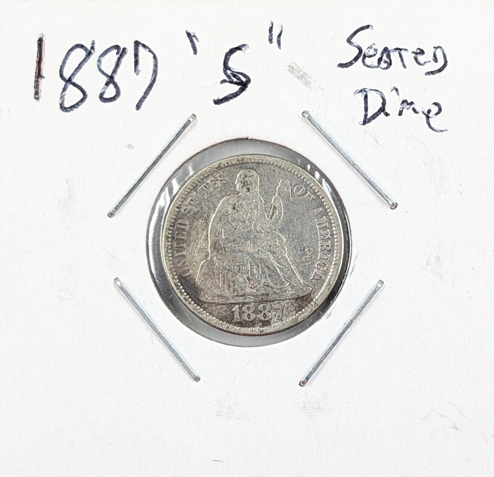 1887-S Silver Seated Liberty Dime: Silver