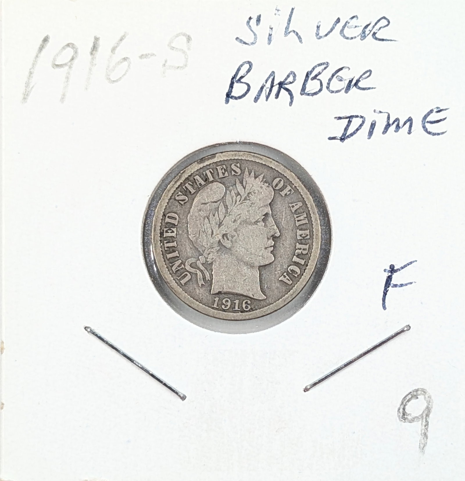 1916-S Silver Barber Dime: Silver