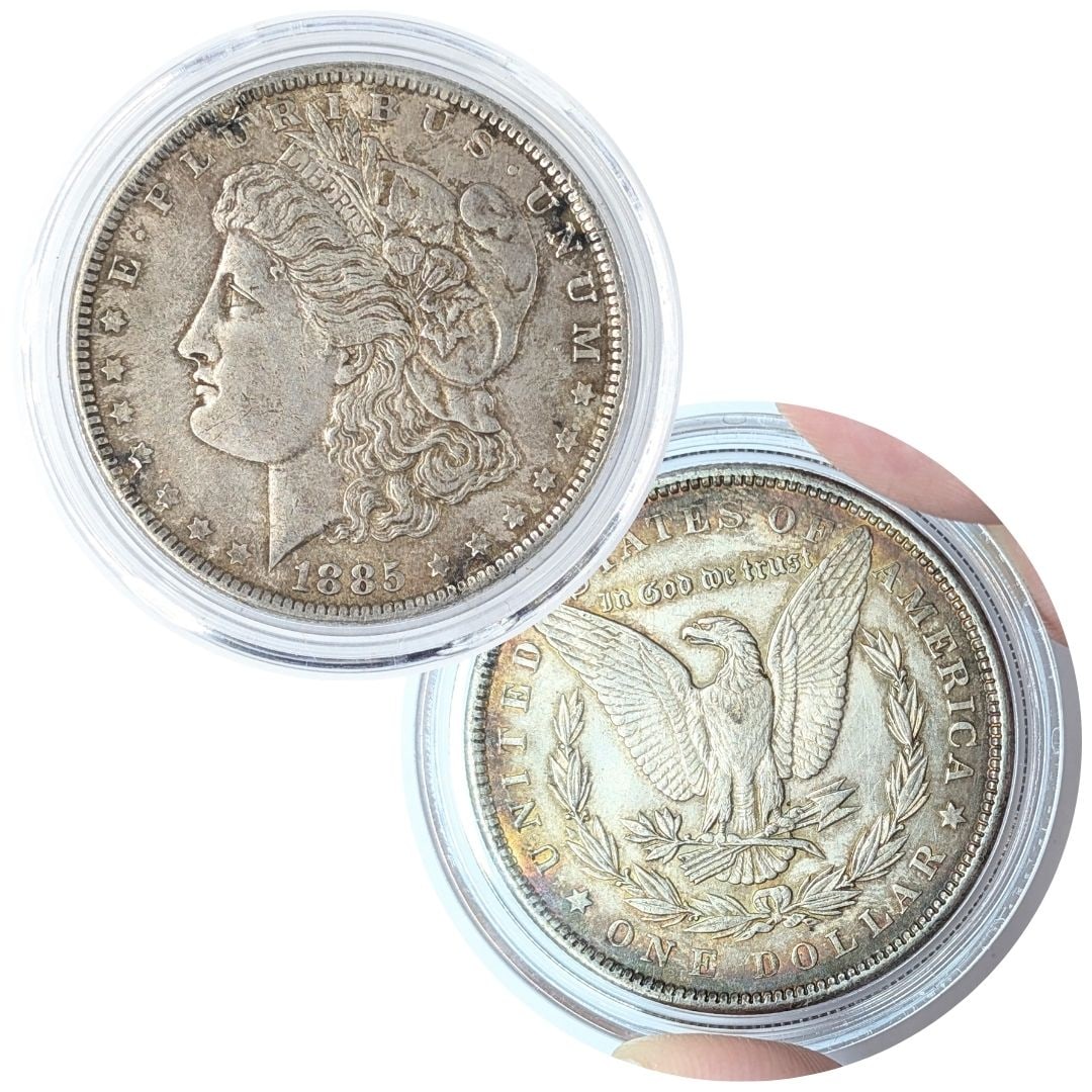 1885 Morgan Silver Dollar - AU, Toned: Silver