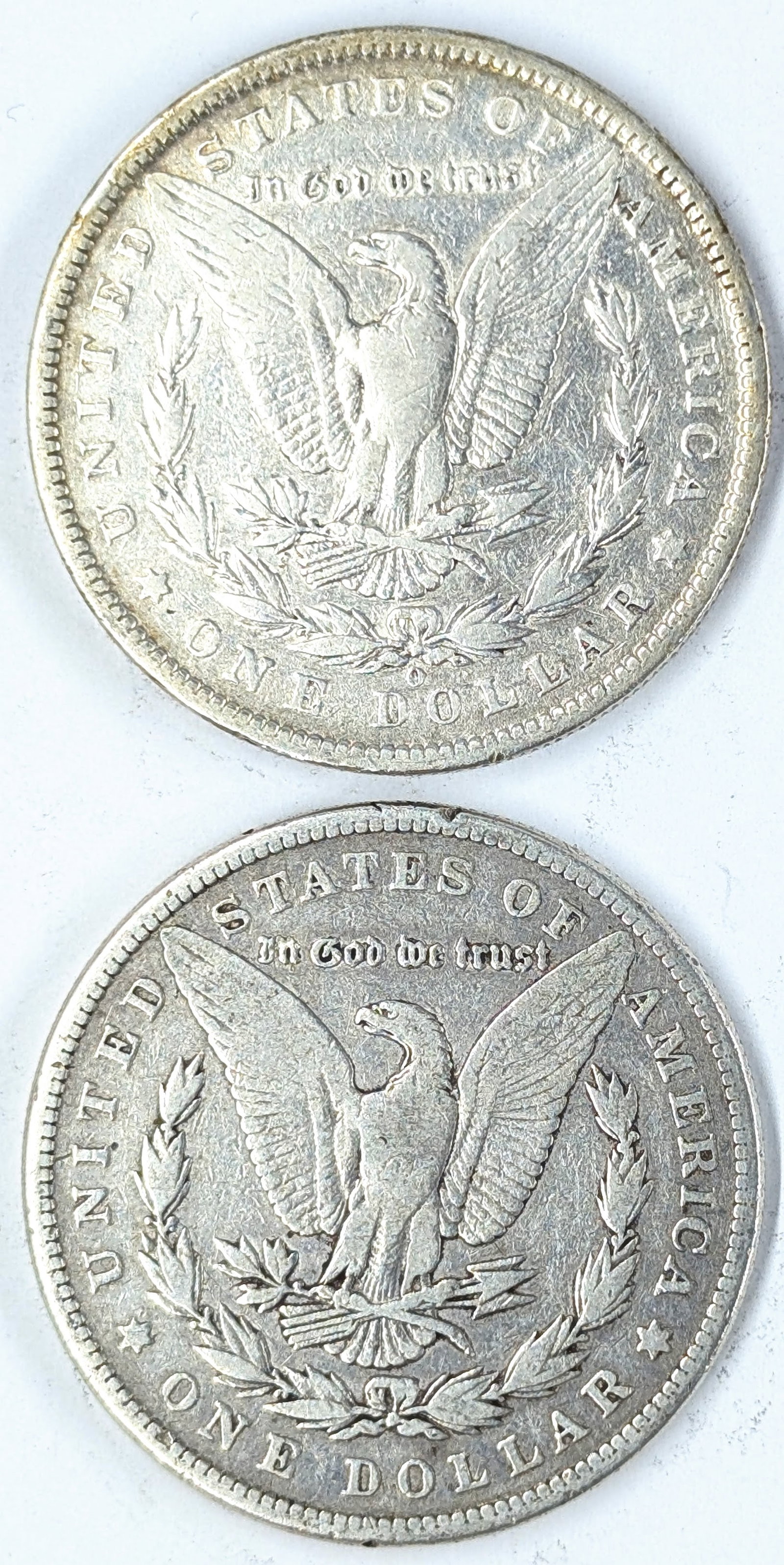 Lot of 2 Morgan Silver Dollars - 1886 P/O - 2