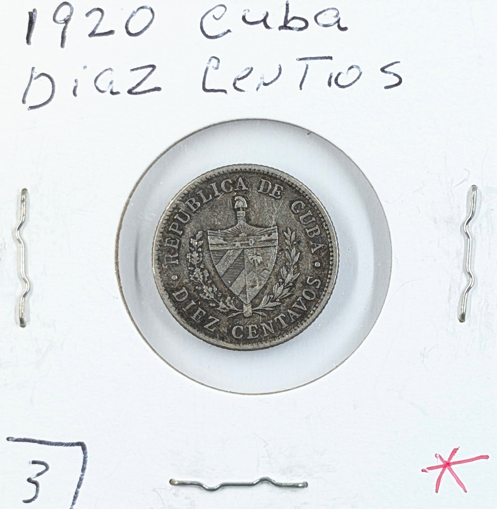 1920 Silver Cuban 10 Centavos (1 of 2)