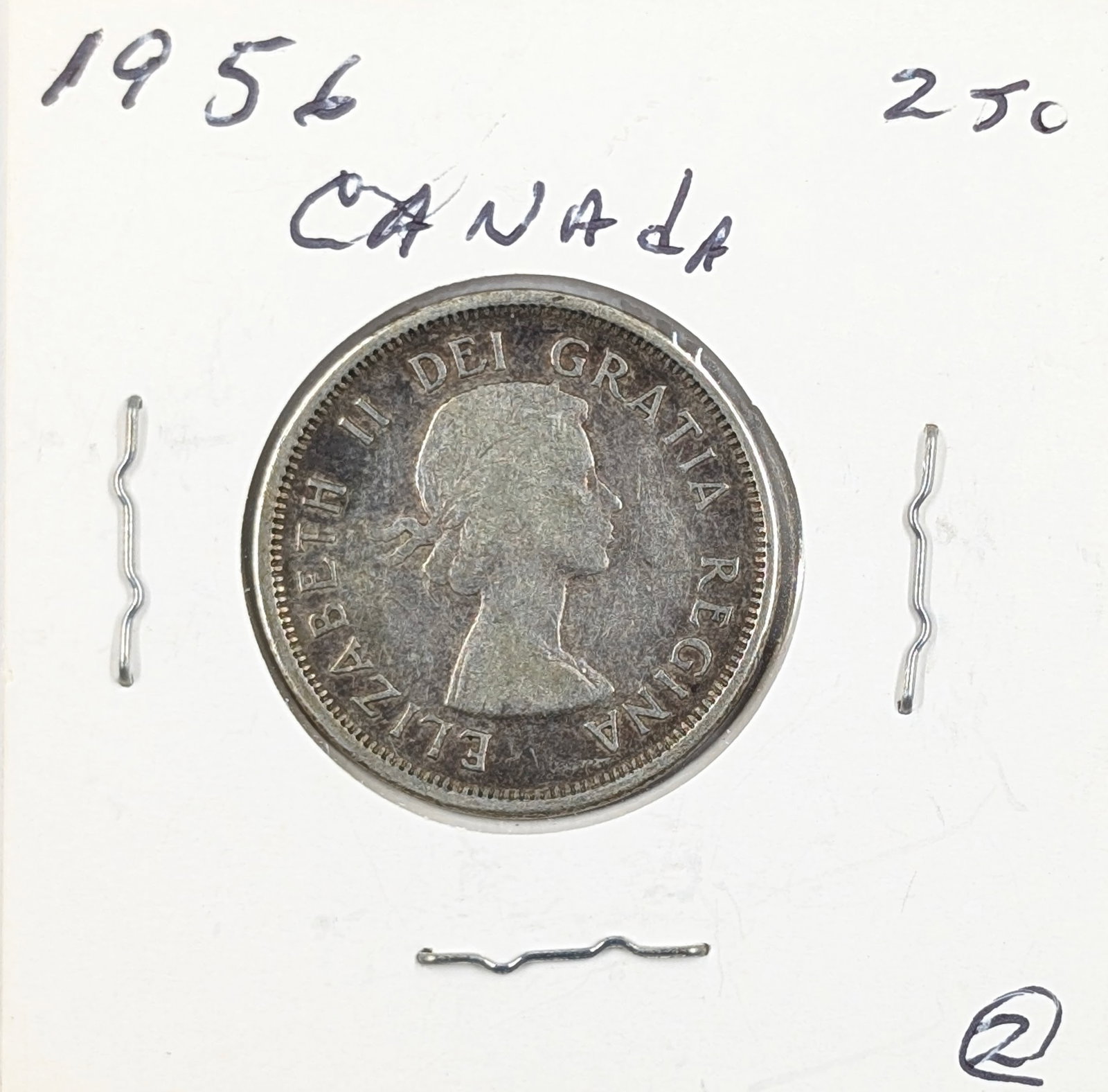 1956 Silver Canadian Quarter - 2