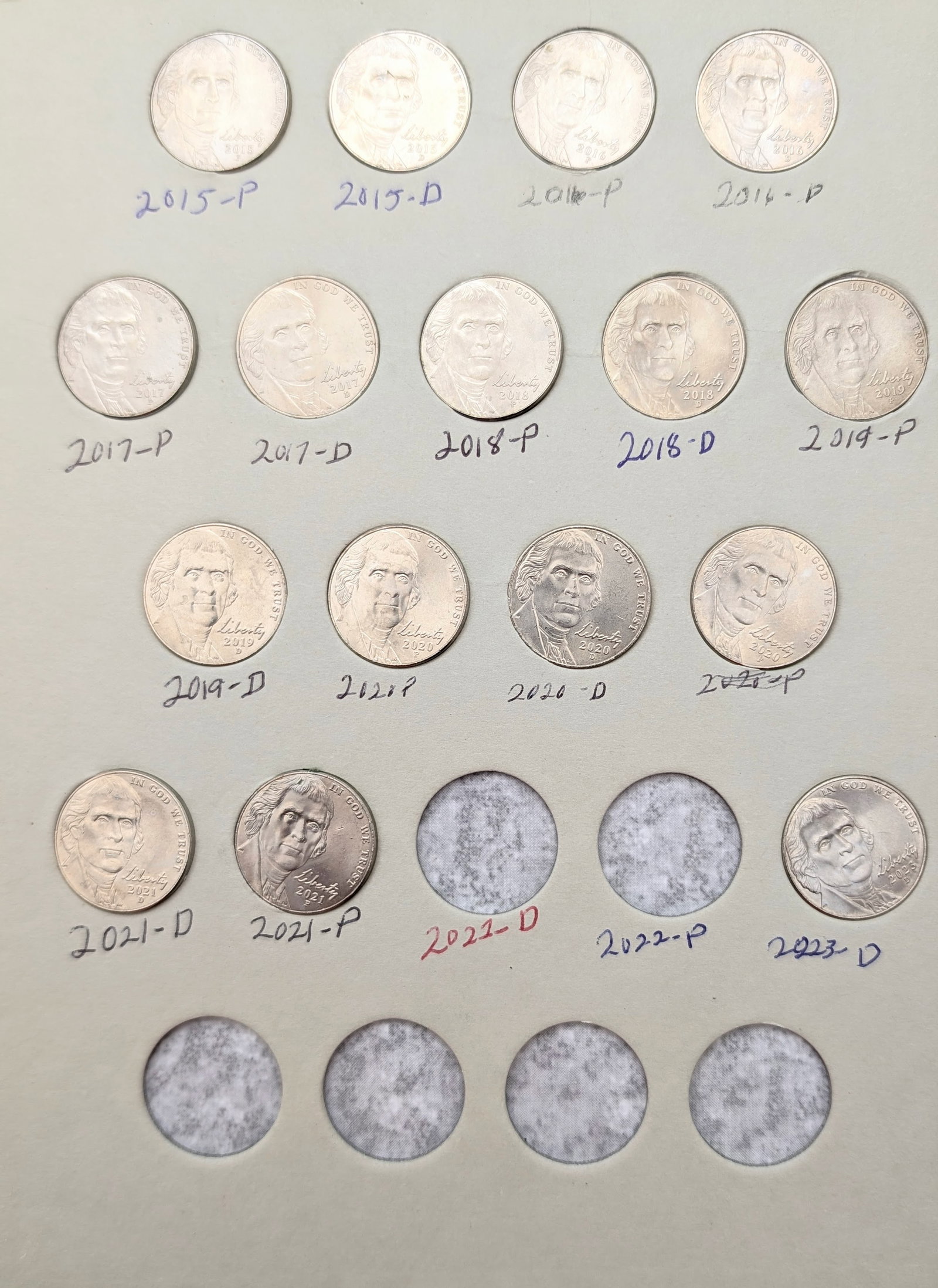 Jefferson Nickel 1996-2023 Book w/ 60 Nickels - 4