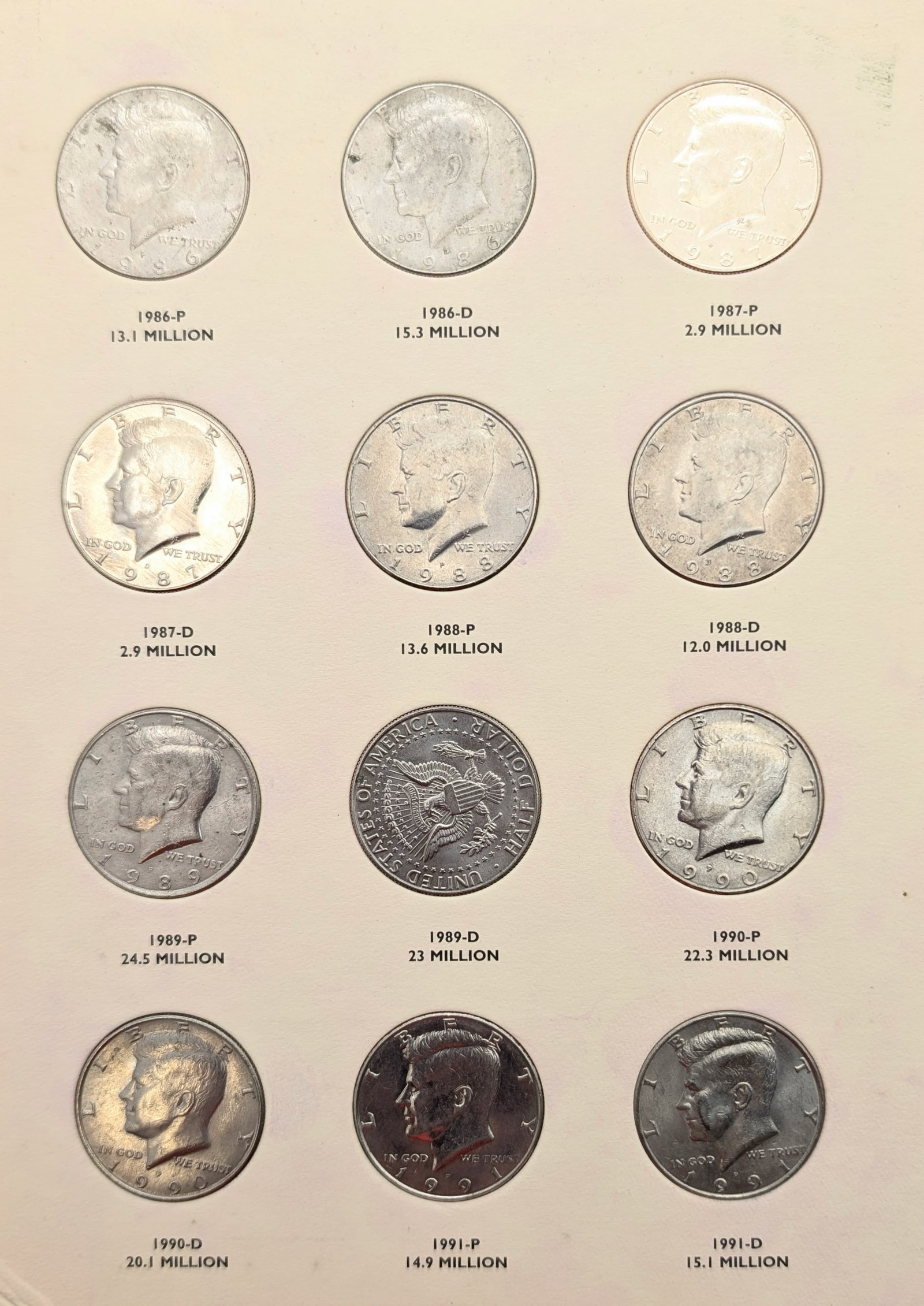Littleton John F Kennedy Half Dollar 1986-2003 Book w/ 36 Halves - 2