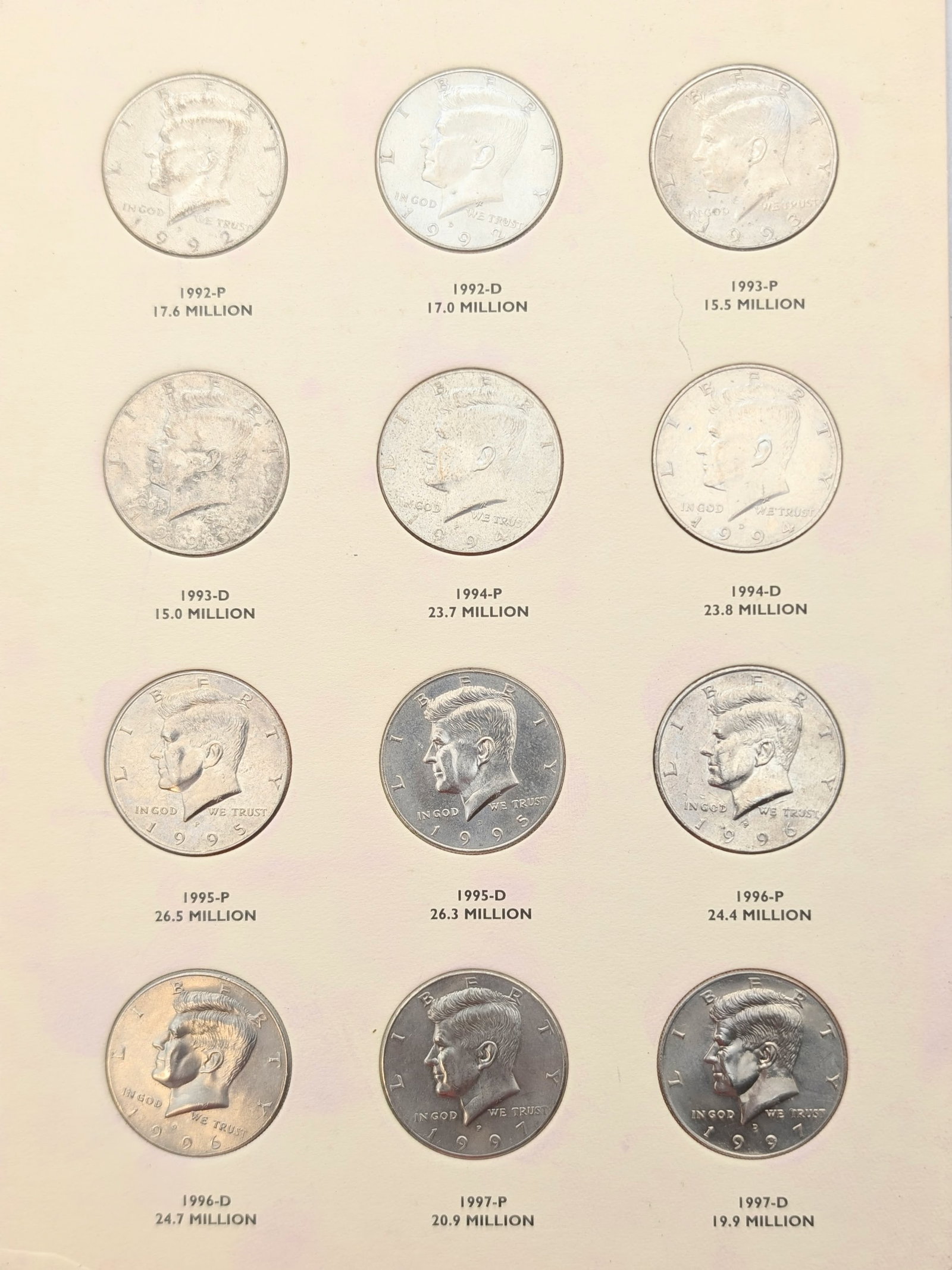 Littleton John F Kennedy Half Dollar 1986-2003 Book w/ 36 Halves - 3