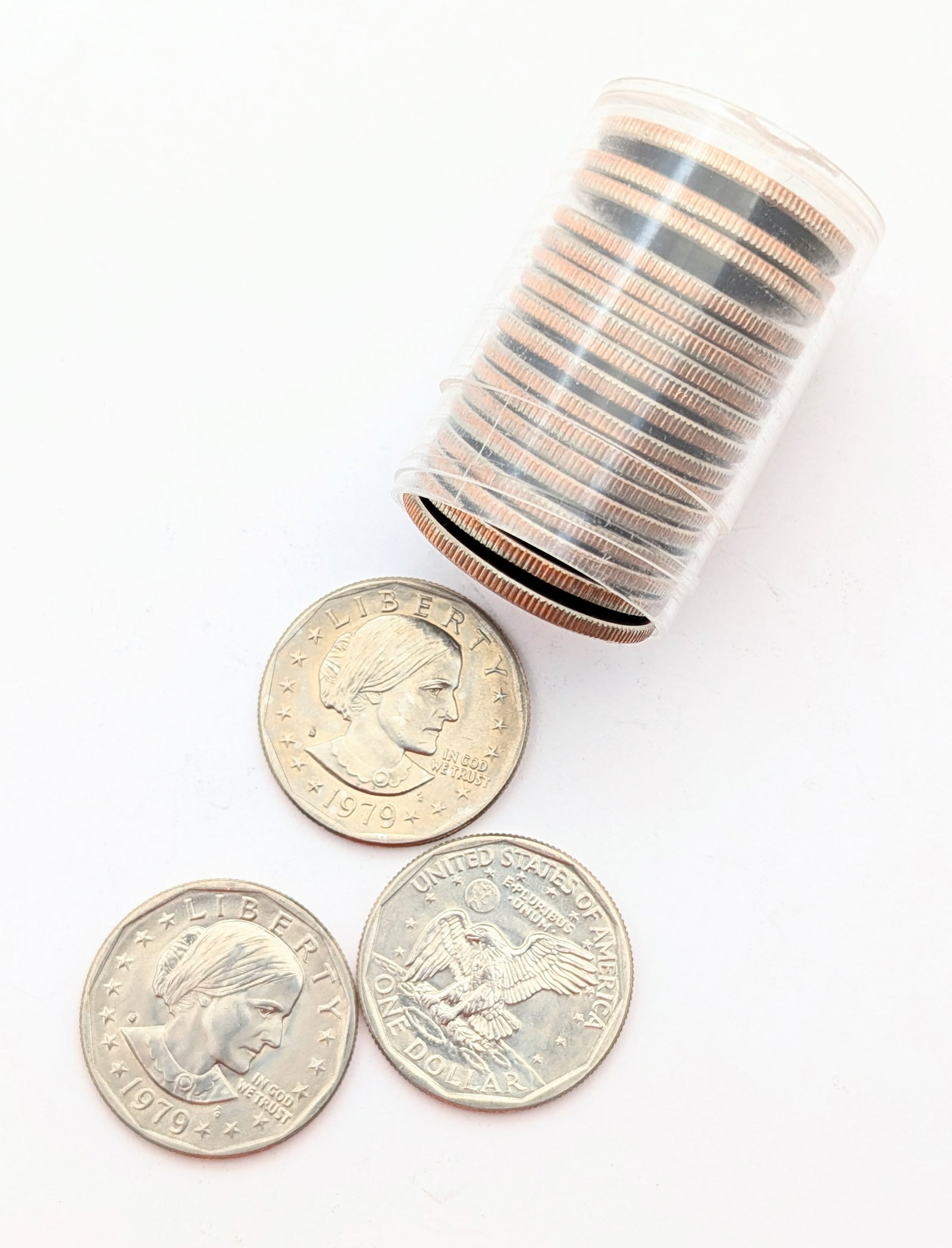 Tube of 20 Uncirculated 1979-S Susan B. Anthony Dollars: Coin