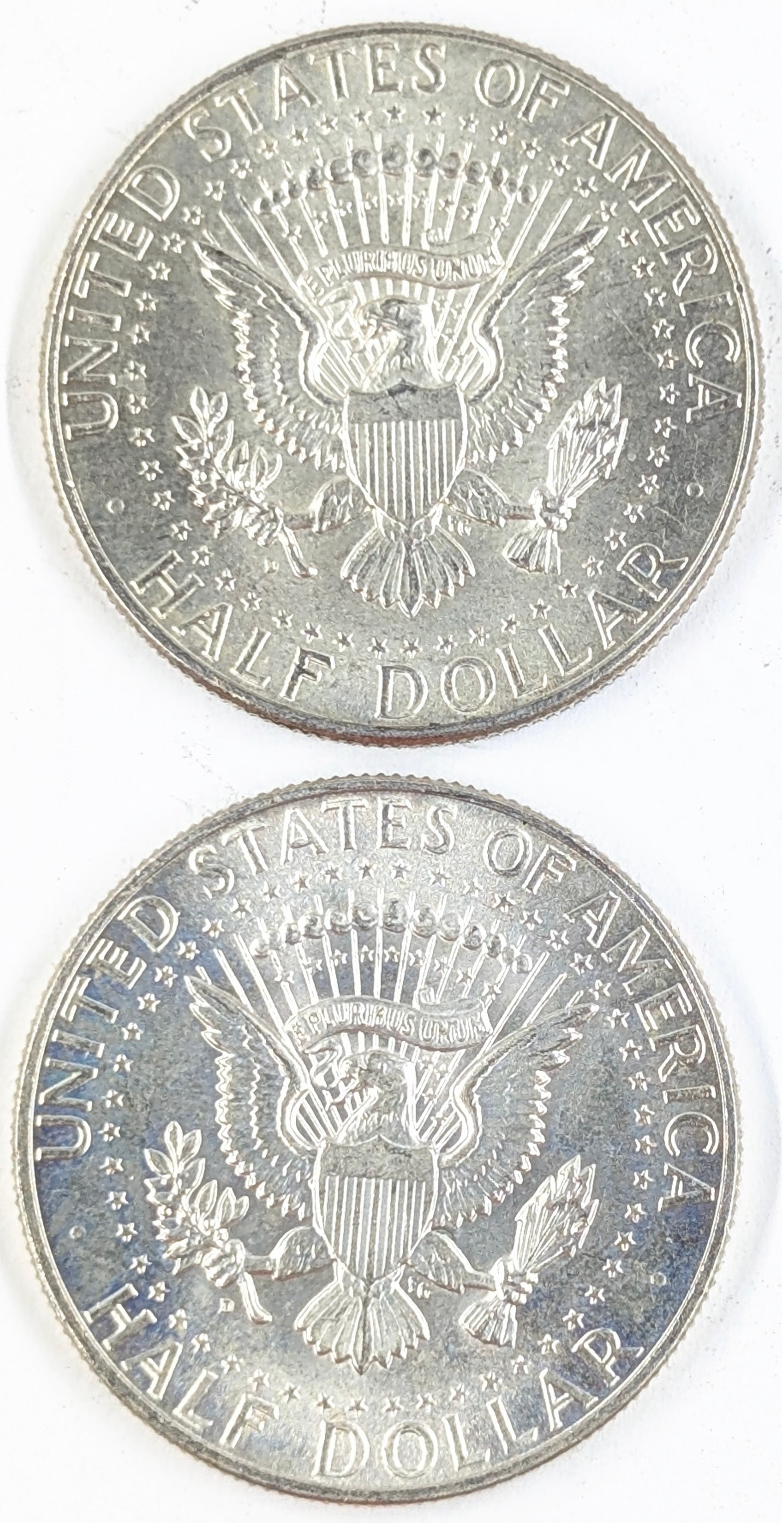 Lot of 2 Silver 1964 John F Kennedy Half Dollars - Uncirculated - 2