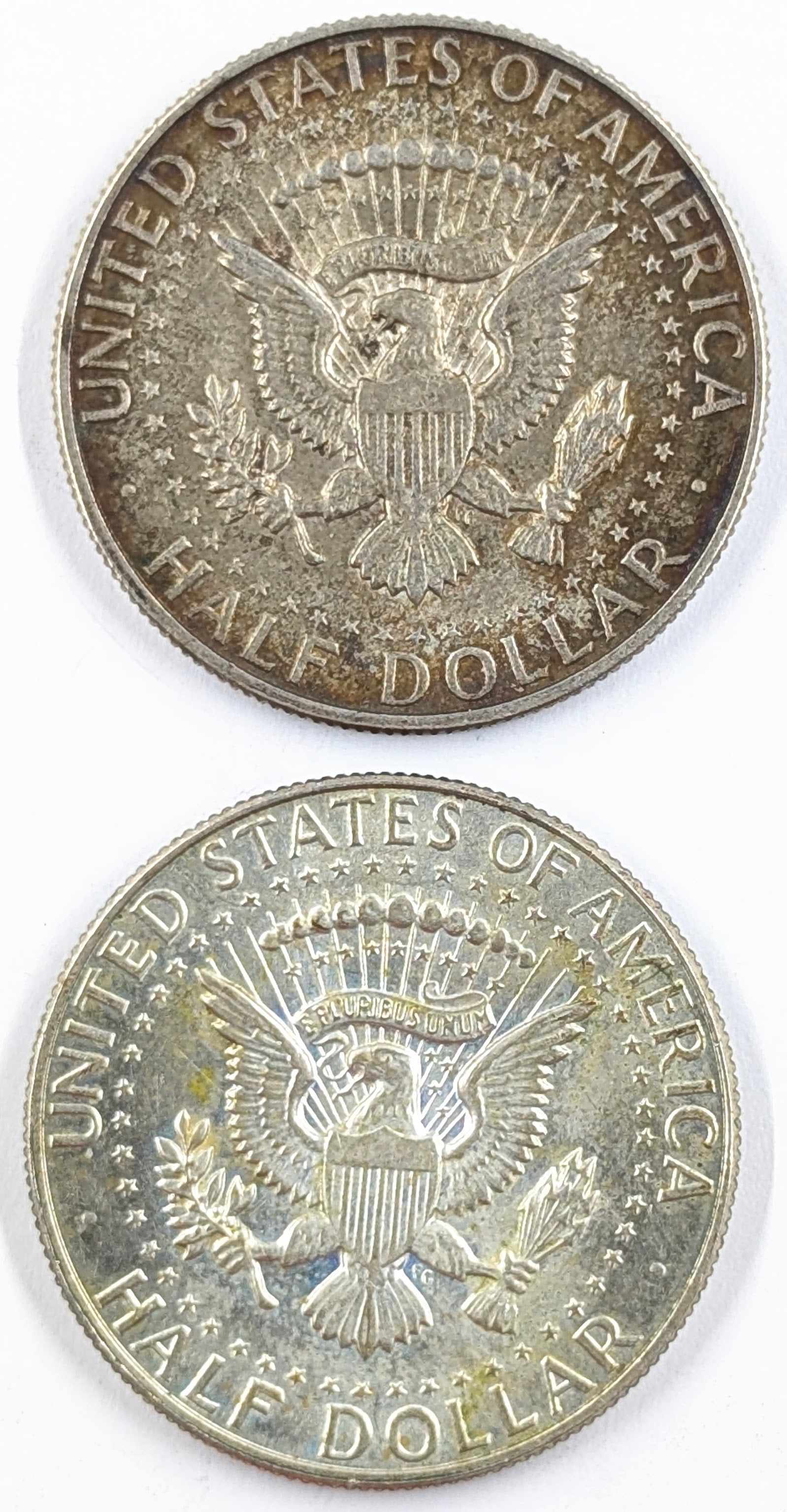 Lot of 2 Silver John F Kennedy Half Dollars - 1968-D - 2