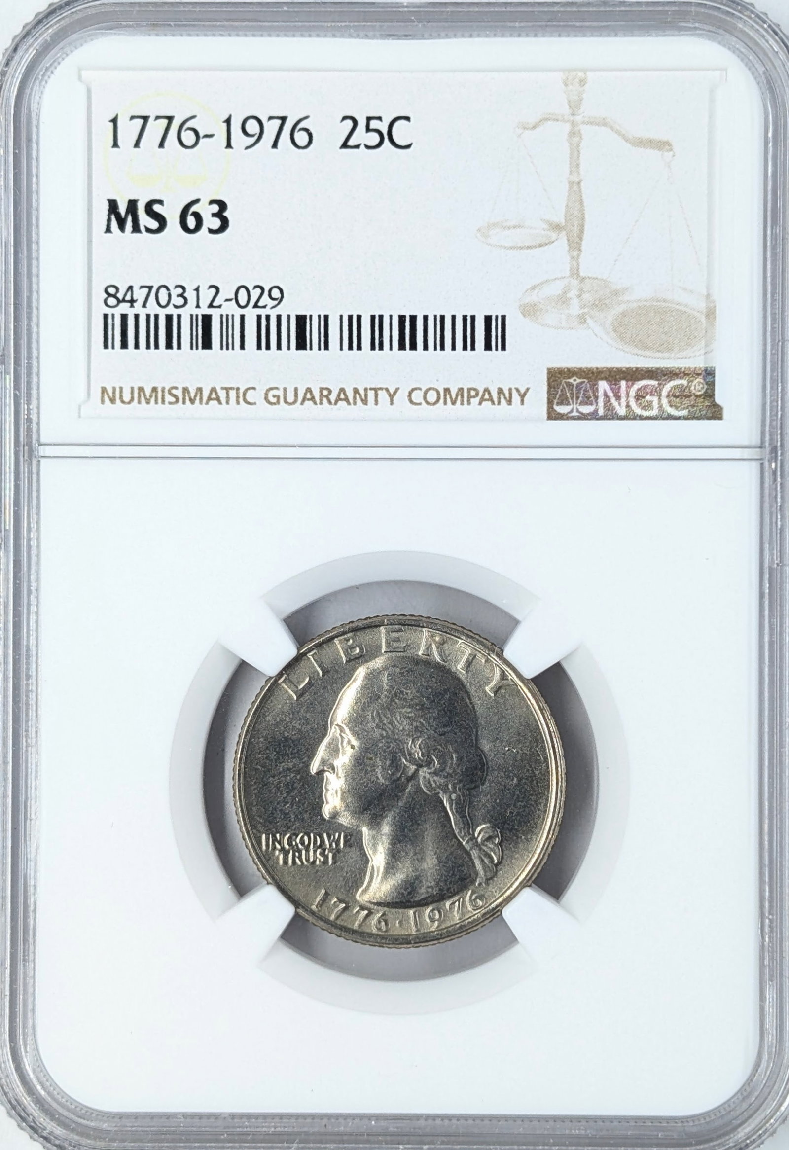 NGC Bicentennial 1976 MS63 Washington Quarter: Coin