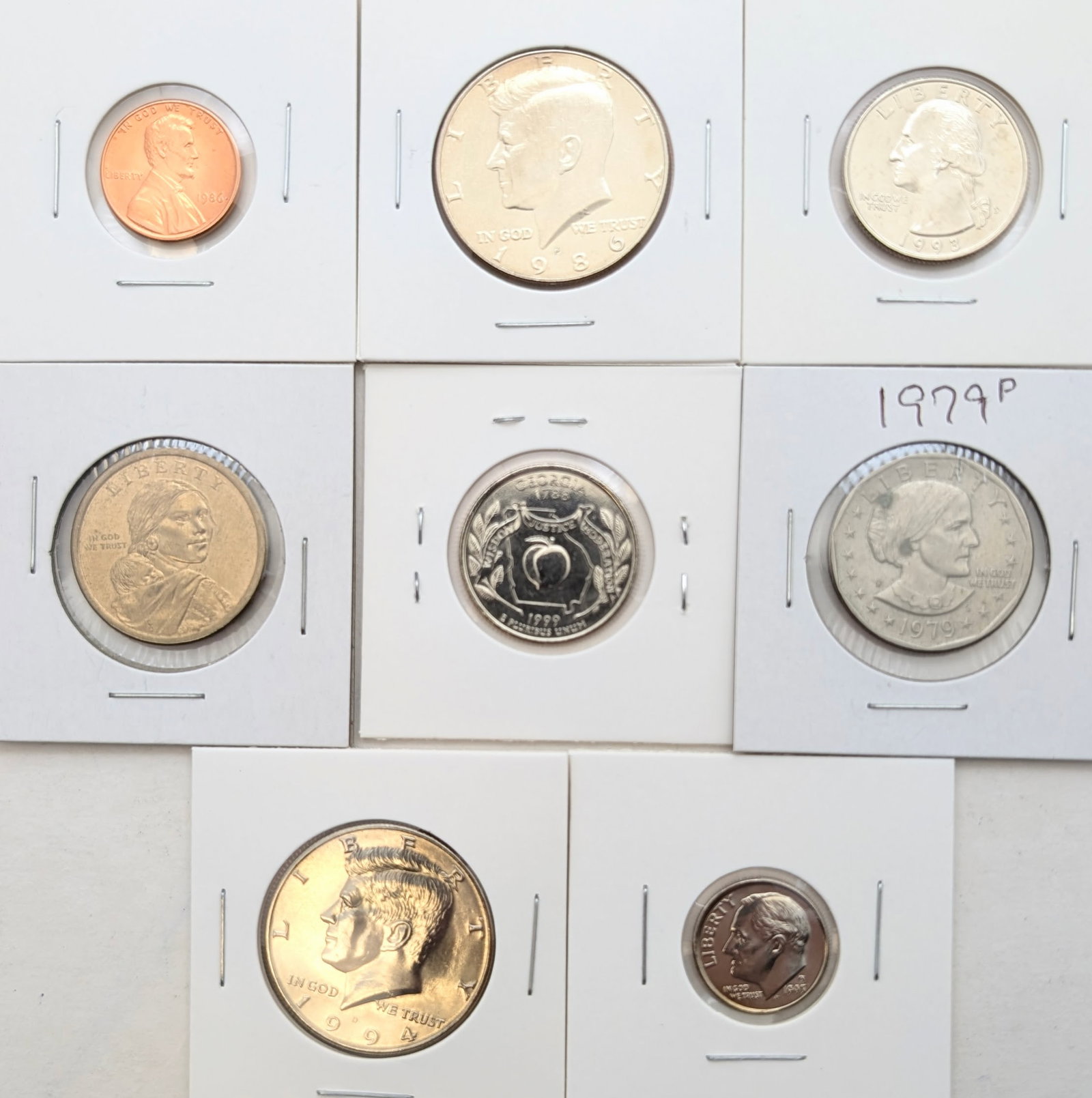 Large Lot of 75+ US Coins in Flips - JFK, State Quarters, etc. - 2