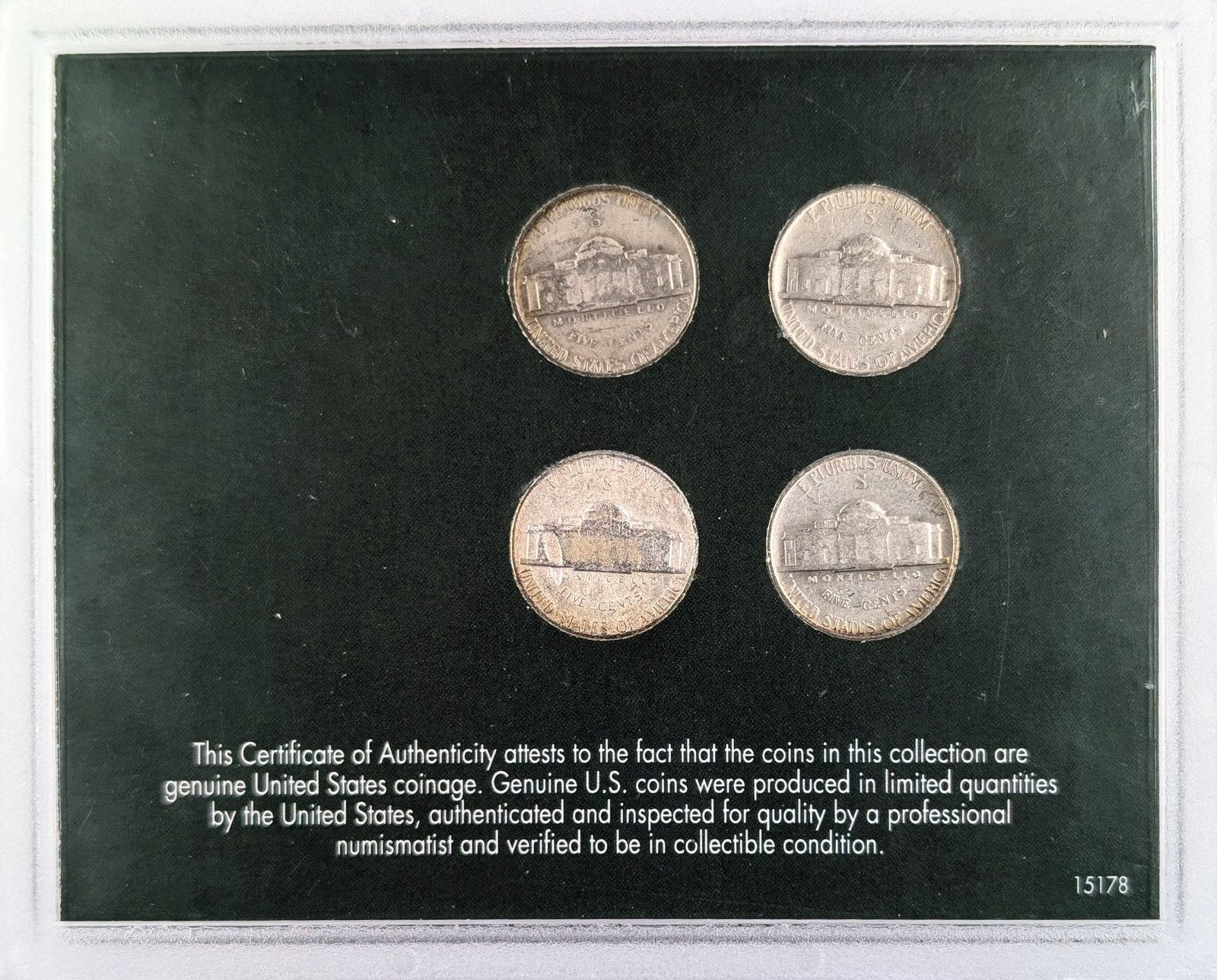Complete 1942-1945 San Francisco Mint Silver Jefferson Wartime 4-Nickel Collection - 2