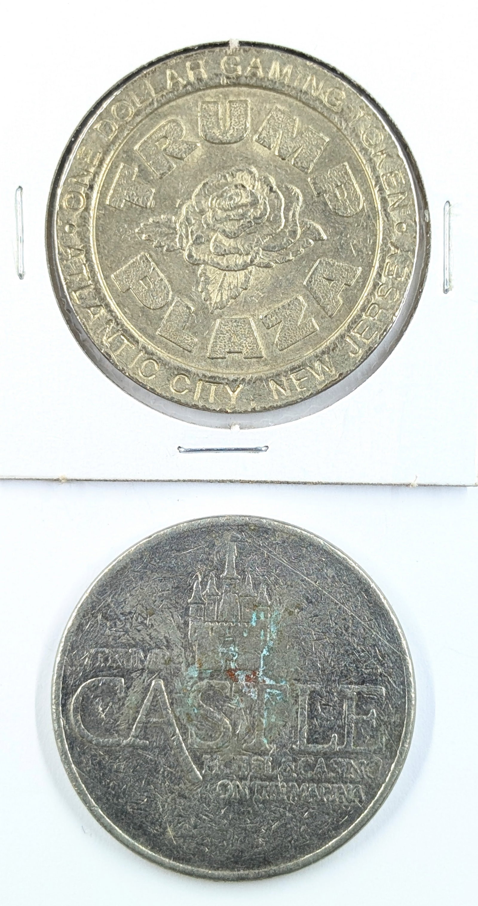 Lot of 2 Casino Tokens - Trump Plaza & Trump Castle (1 of 2)