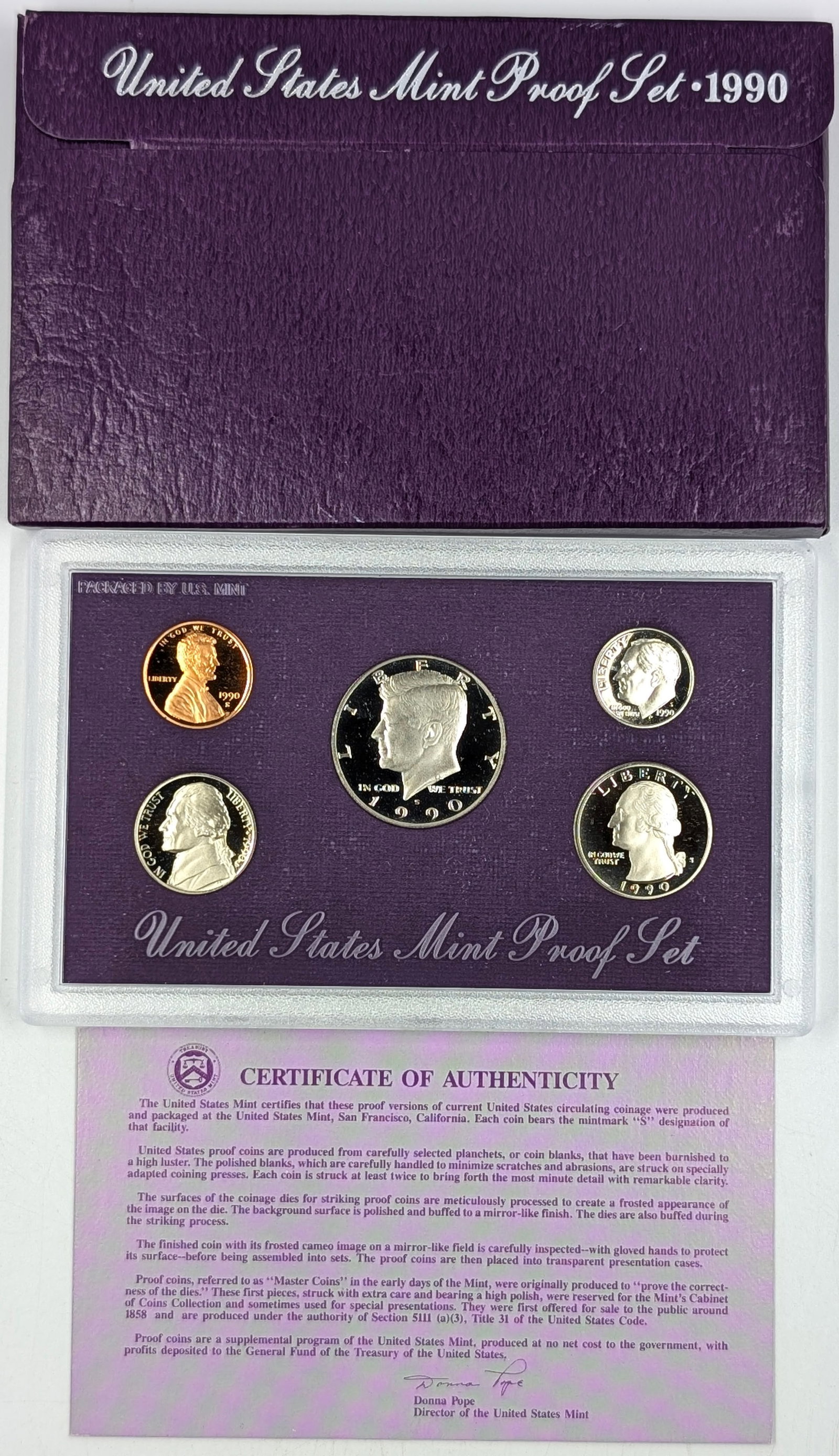 1990 US Mint Proof Set w/ COA (1 of 2)
