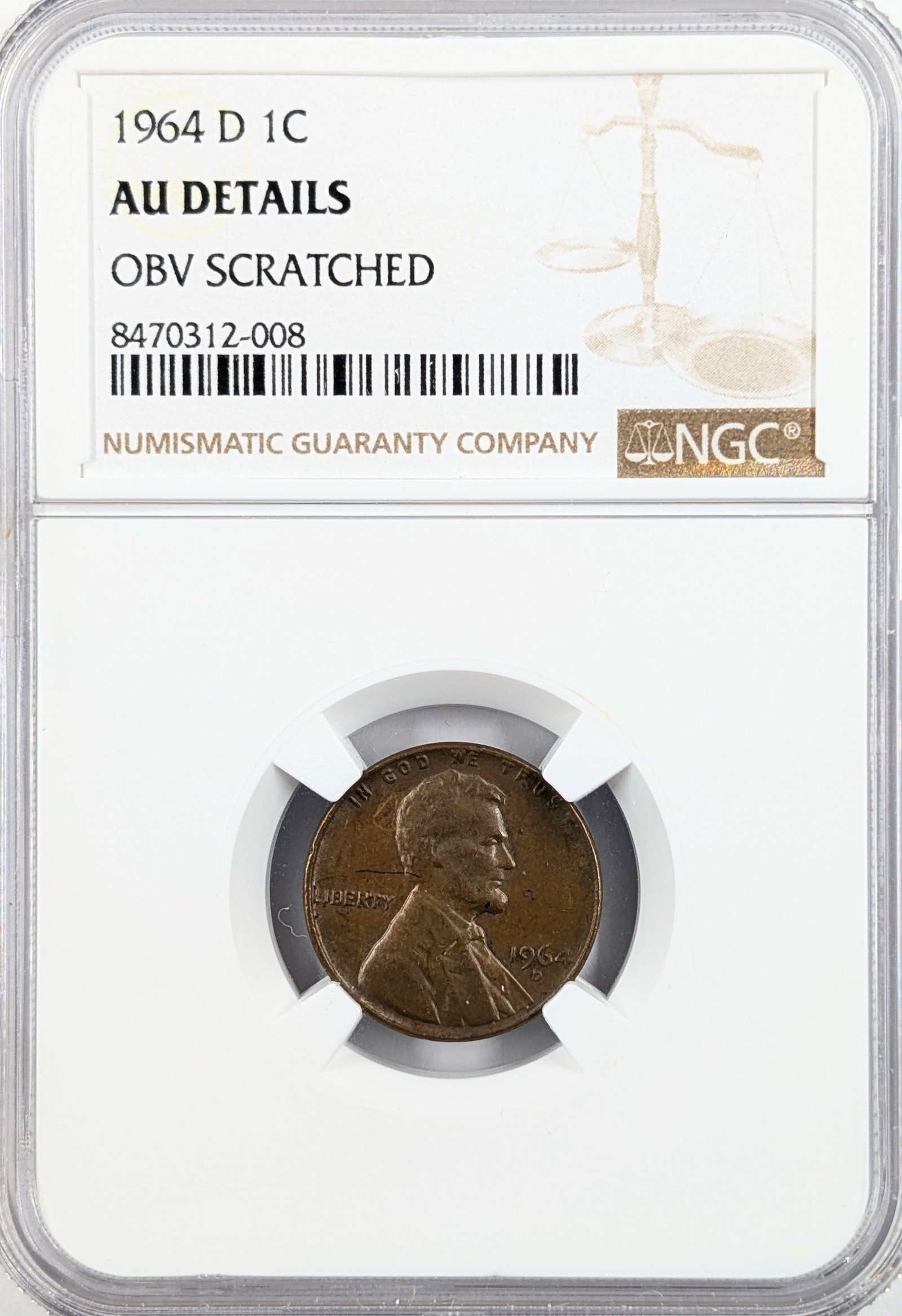 NGC 1964-D AU Lincoln Cent: Details