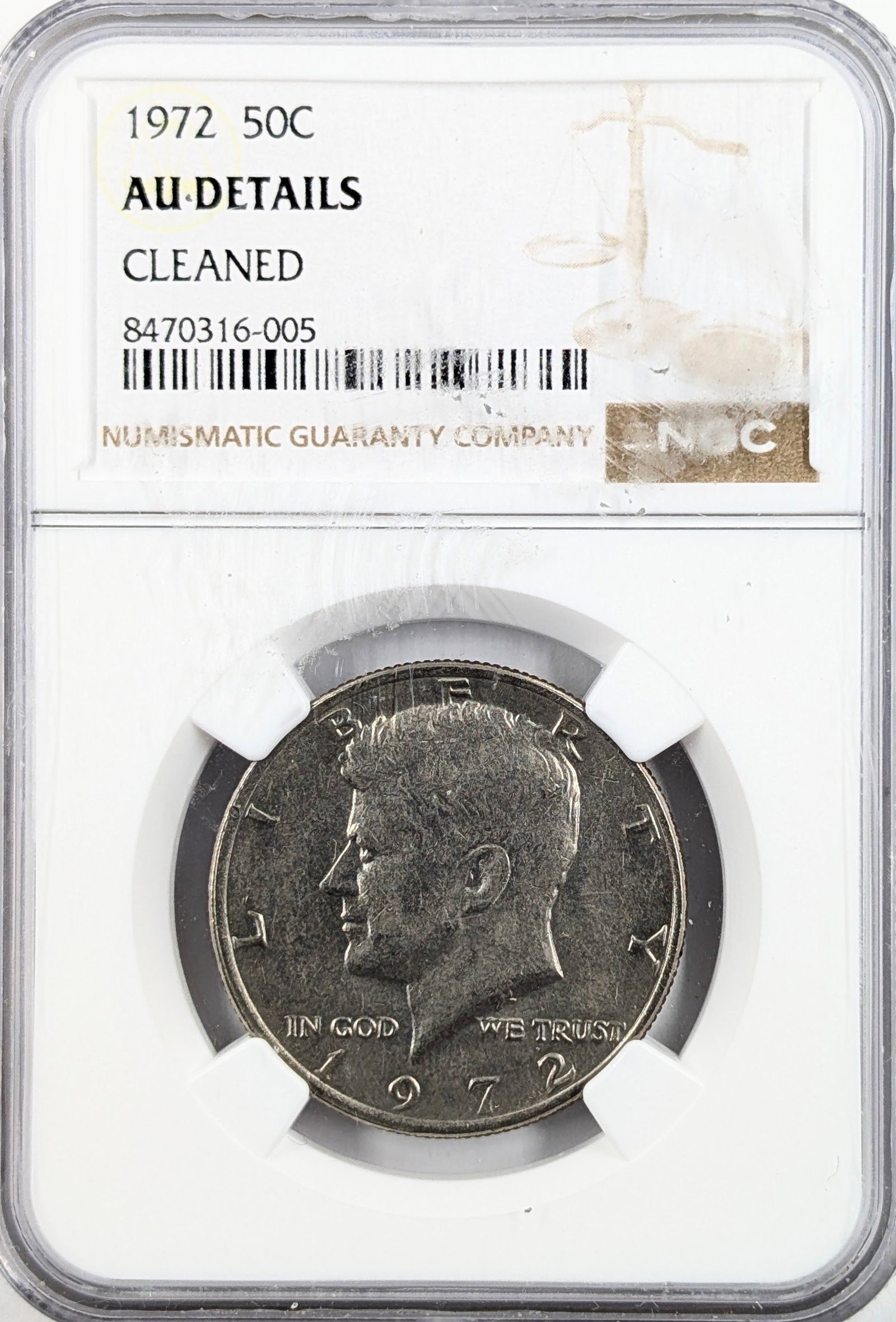 NGC 1972 AU John F Kennedy Half Dollar: Details